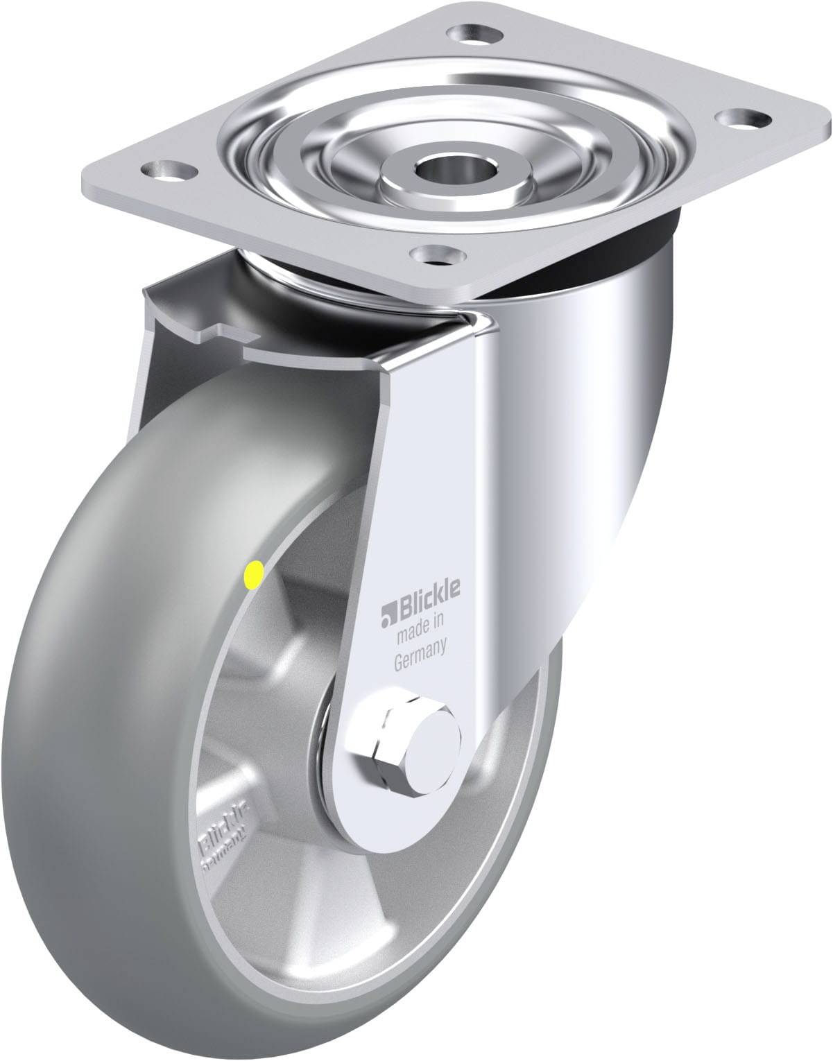 Blickle 856149 L-ALTH 160K-AS-CO Acéllemez forgógörgő KerékØ: 160 mm Teherbírás (max.): 400 kg 1 db