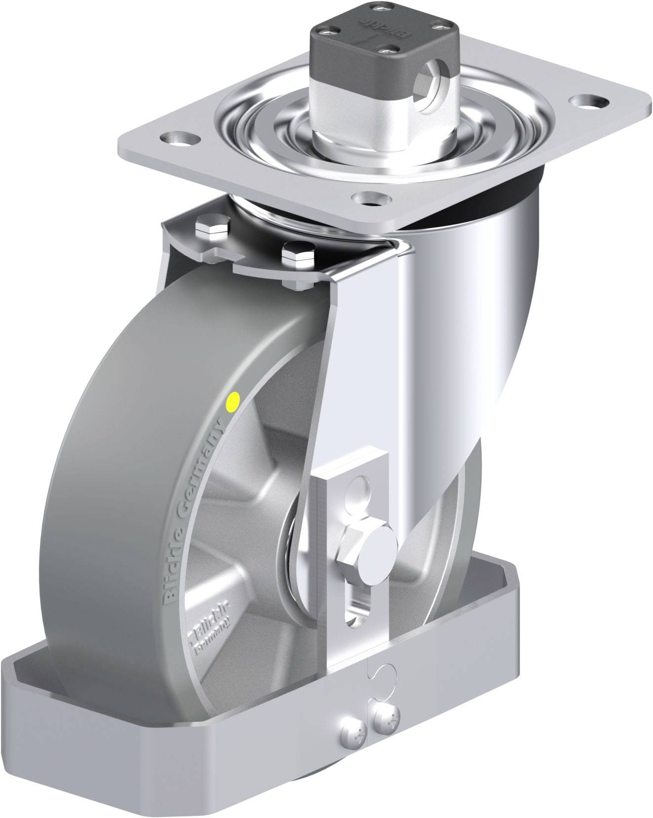 Blickle 872651 L-ALTH 160K-CS11-AS-FS Acéllemez forgógörgő KerékØ: 160 mm Teherbírás (max.): 400 kg 1 db