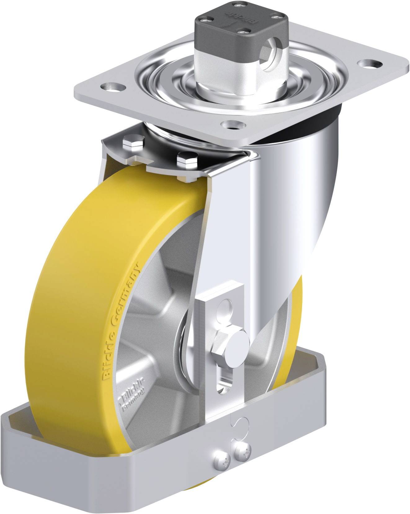 Blickle 843051 L-ALTH 160K-CS11-FS Acéllemez forgógörgő KerékØ: 160 mm Teherbírás (max.): 400 kg 1 db