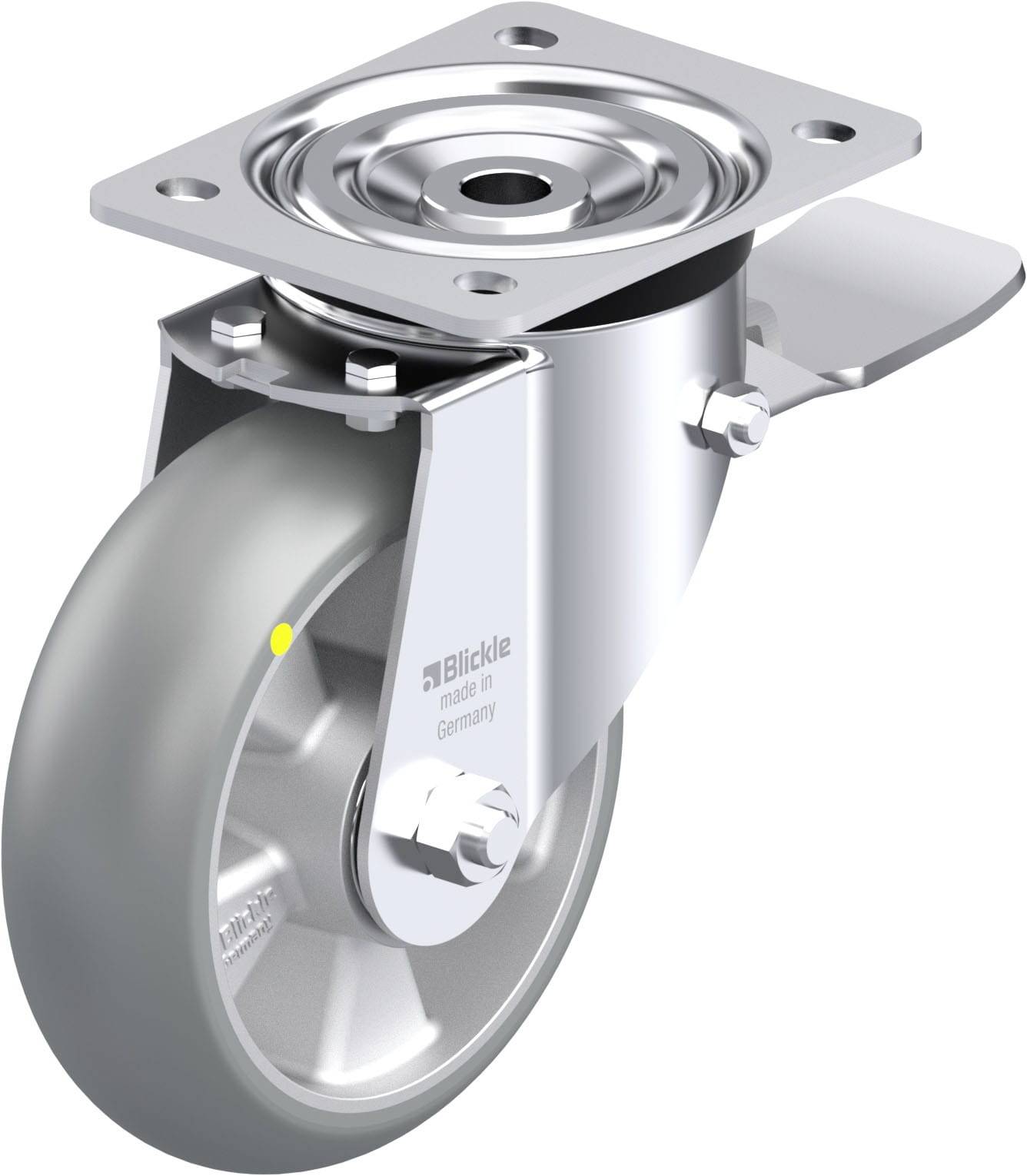 Blickle 856651 L-ALTH 160K-ST-AS-CO Acéllemez forgógörgő KerékØ: 160 mm Teherbírás (max.): 400 kg 1 db