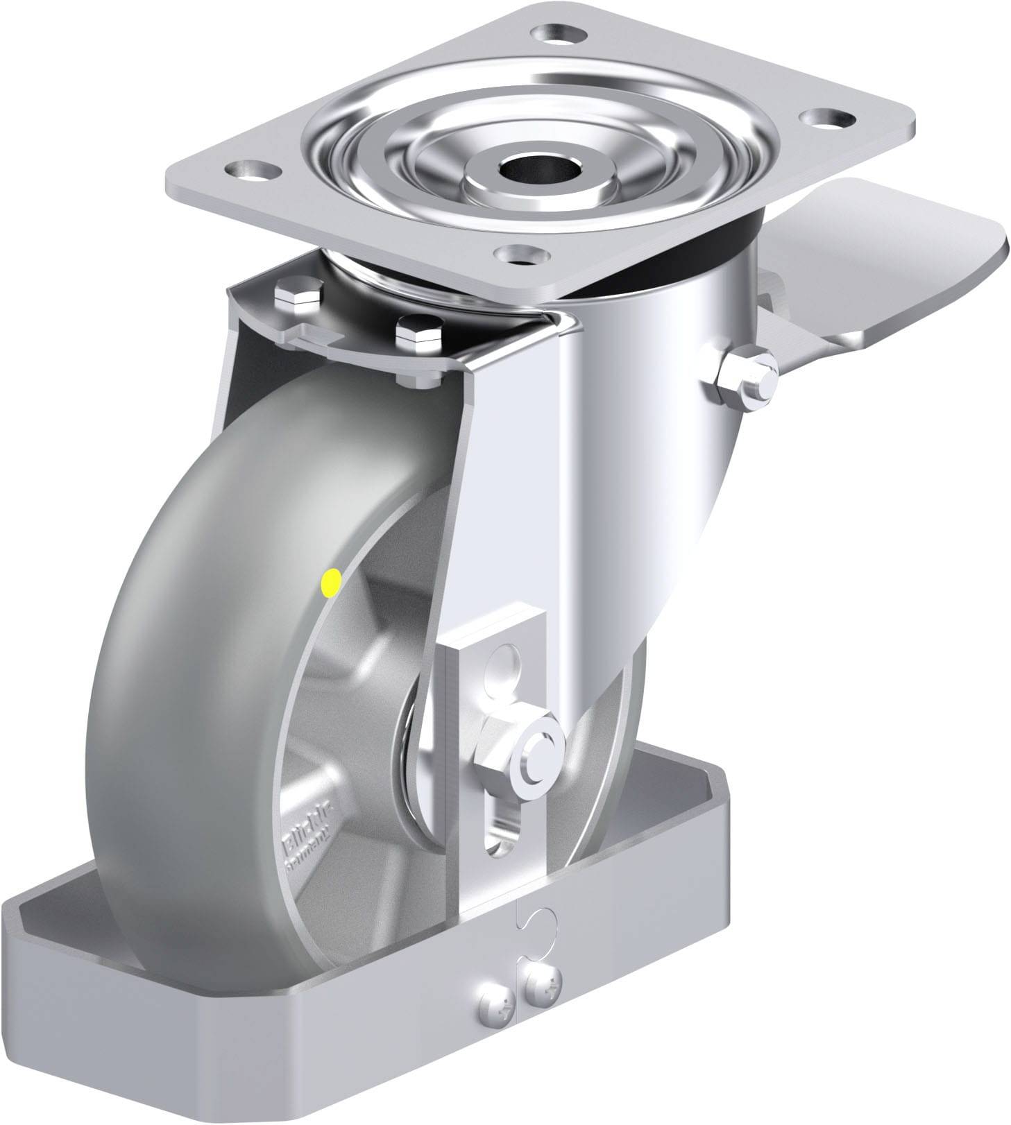 Blickle 939338 L-ALTH 160K-ST-AS-CO-FS Acéllemez forgógörgő KerékØ: 160 mm Teherbírás (max.): 400 kg 1 db