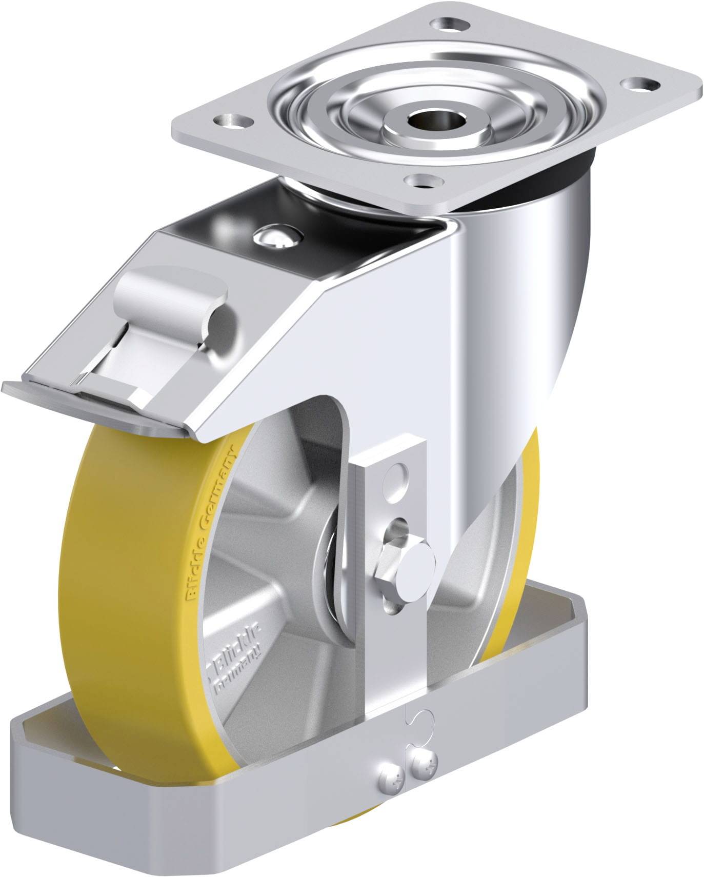Blickle 871497 L-ALTH 180K-FI-FS Acéllemez forgógörgő KerékØ: 180 mm Teherbírás (max.): 400 kg 1 db