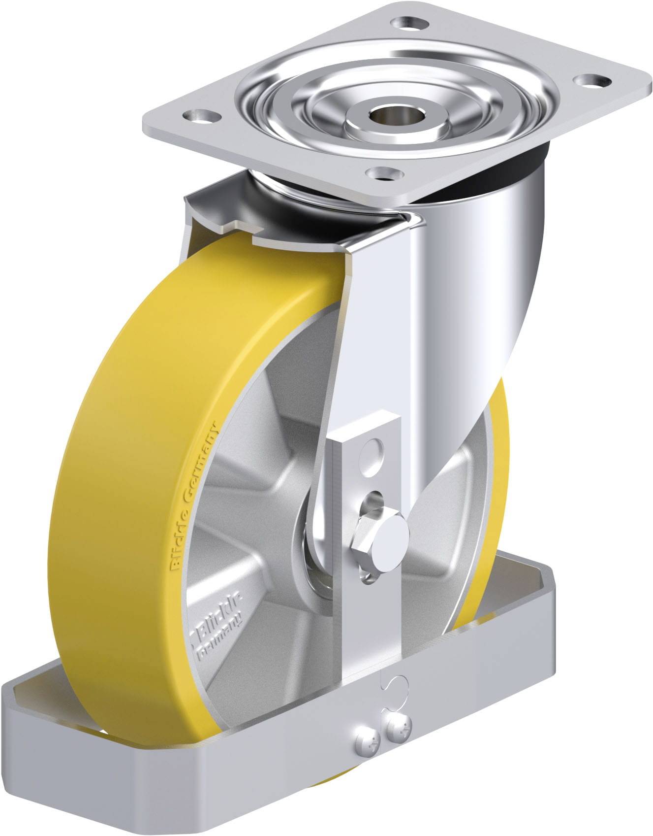 Blickle 871496 L-ALTH 180K-FS Acéllemez forgógörgő KerékØ: 180 mm Teherbírás (max.): 400 kg 1 db