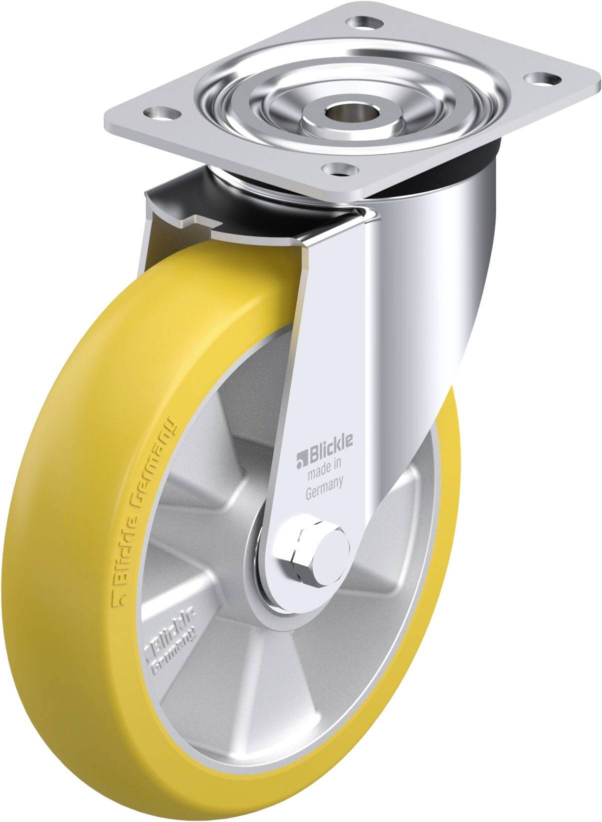 Blickle 871577 L-ALTH 200K-CO Acéllemez forgógörgő KerékØ: 200 mm Teherbírás (max.): 400 kg 1 db
