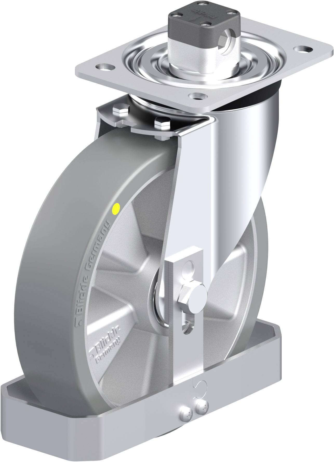 Blickle 879421 L-ALTH 200K-CS11-AS-FS Acéllemez forgógörgő KerékØ: 200 mm Teherbírás (max.): 400 kg 1 db