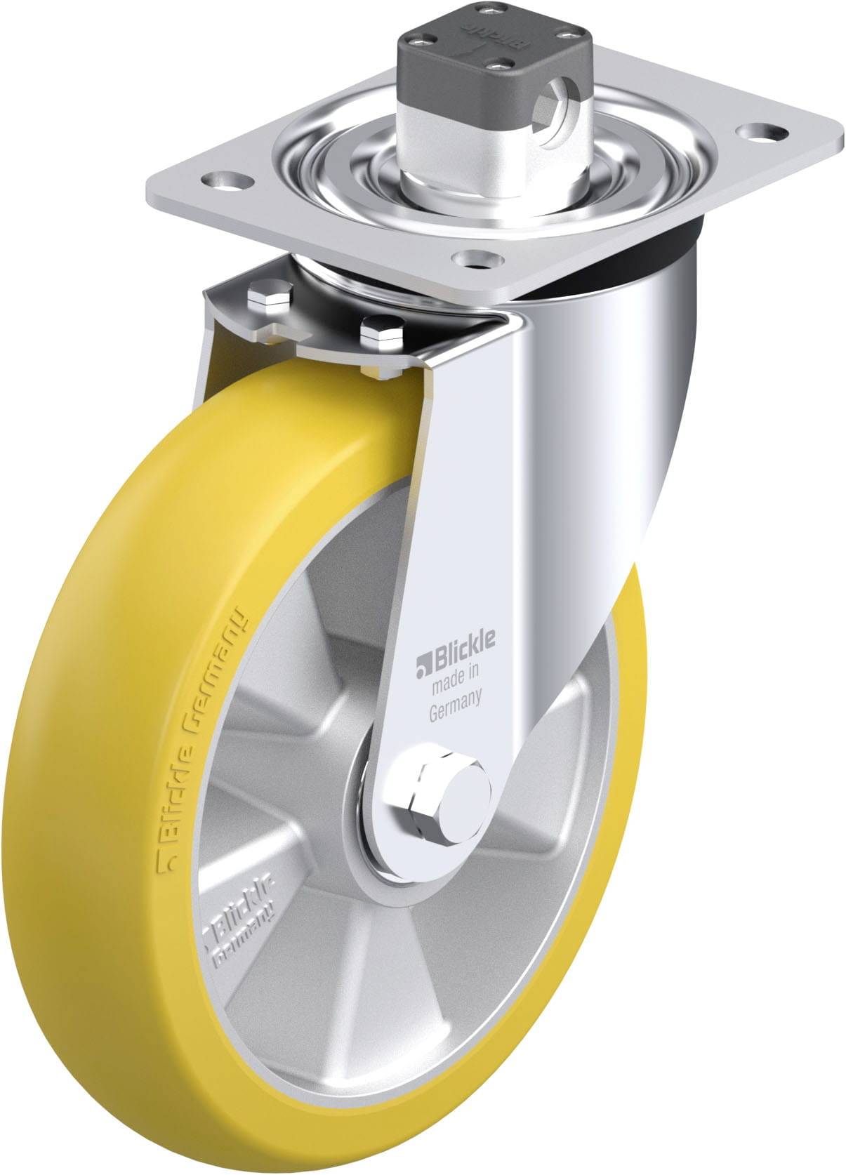 Blickle 909014 L-ALTH 200K-CS11-CO Acéllemez forgógörgő KerékØ: 200 mm Teherbírás (max.): 400 kg 1 db