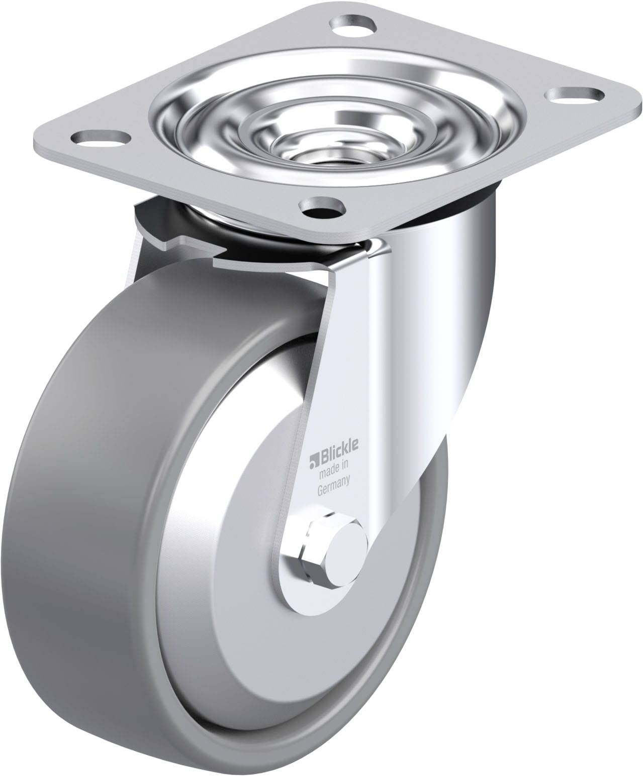 Blickle 946627 LE-PO 100KA-ELS-FA Acéllemez forgógörgő KerékØ: 100 mm Teherbírás (max.): 150 kg 1 db