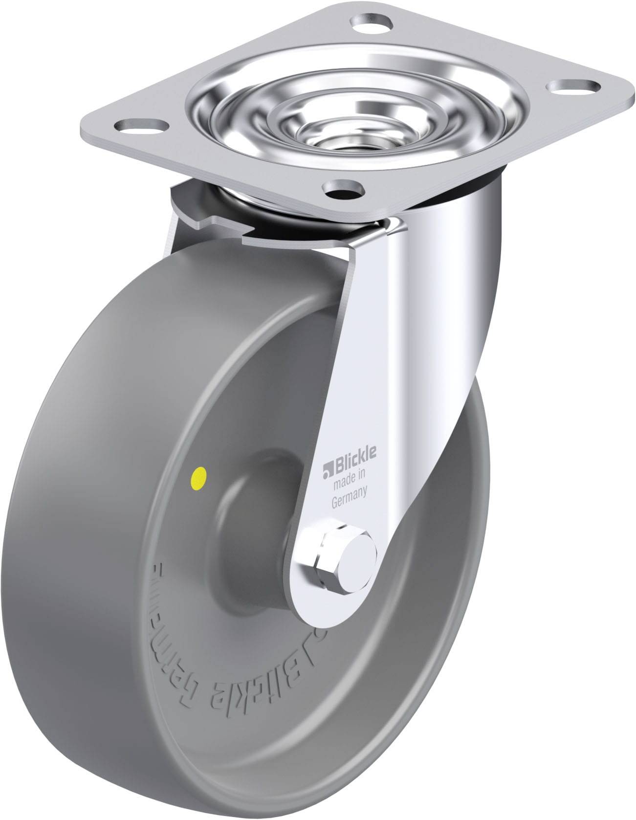 Blickle 743197 LE-PO 125G-ELS Acéllemez forgógörgő KerékØ: 125 mm Teherbírás (max.): 150 kg 1 db