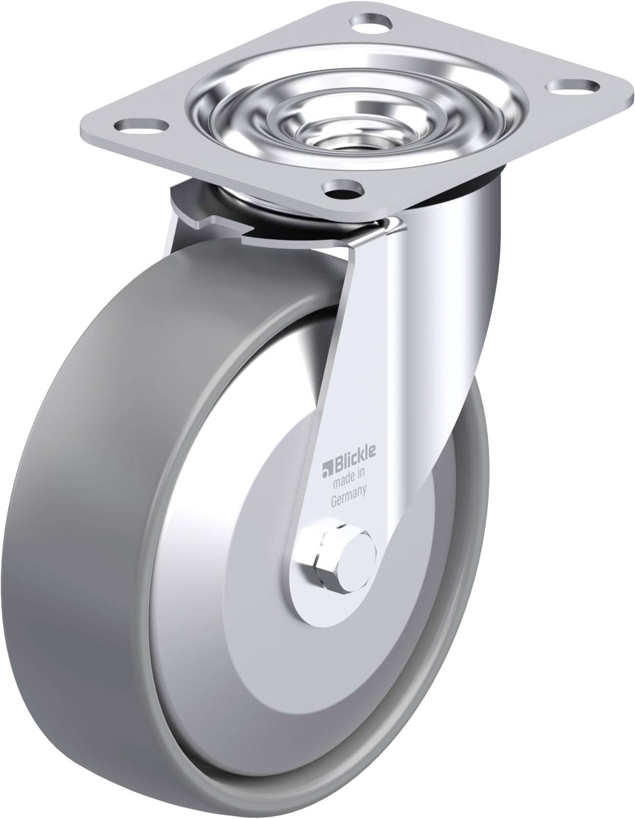 Blickle 946629 LE-PO 125G-ELS-FA Acéllemez forgógörgő KerékØ: 125 mm Teherbírás (max.): 150 kg 1 db