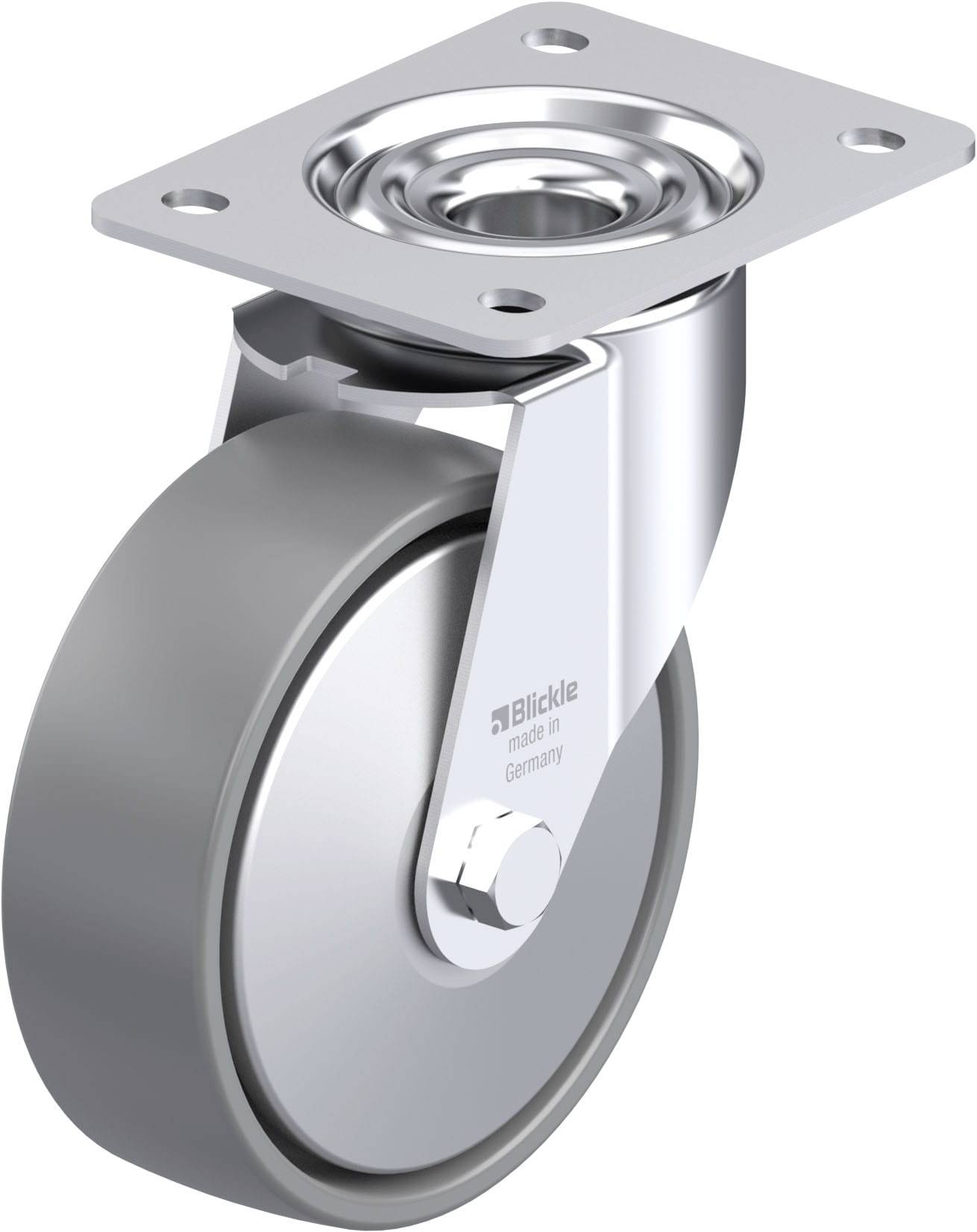 Blickle 946633 LE-PO 150G-ELS-FA Acéllemez forgógörgő KerékØ: 150 mm Teherbírás (max.): 300 kg 1 db