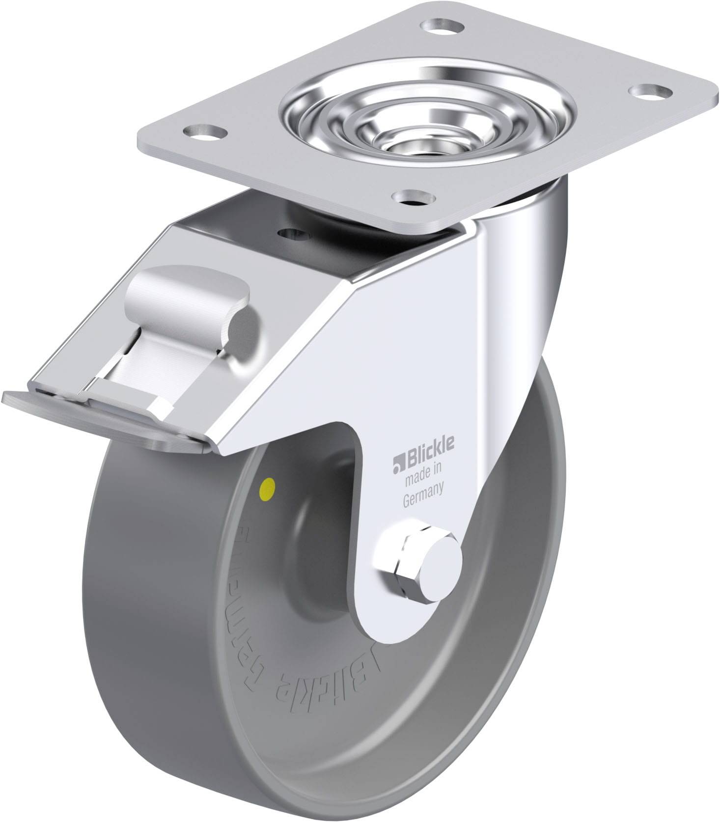 Blickle 936872 LE-PO 160G-FI-ELS Acéllemez forgógörgő KerékØ: 160 mm Teherbírás (max.): 300 kg 1 db