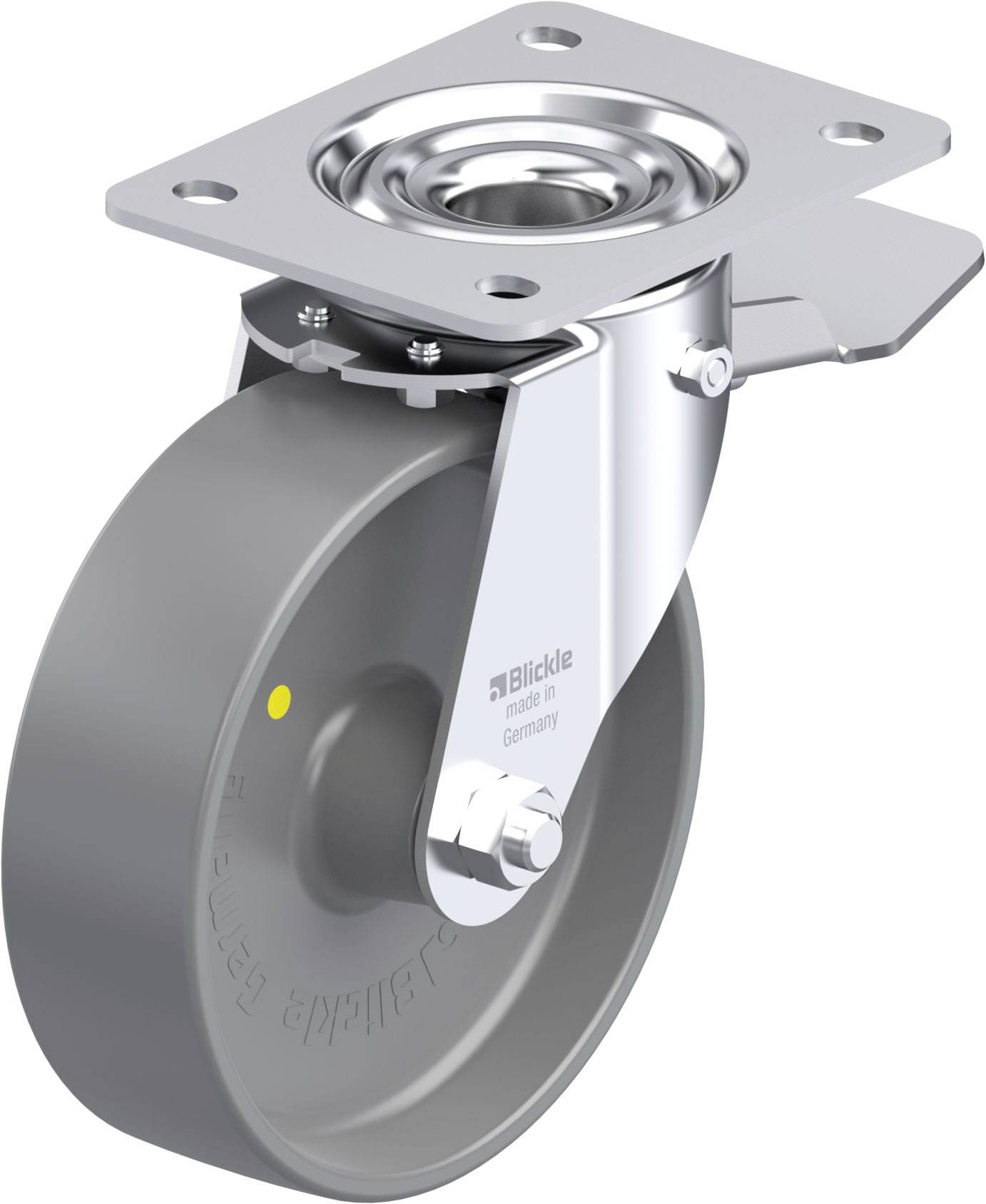 Blickle 936873 LE-PO 160G-ST-ELS Acéllemez forgógörgő KerékØ: 160 mm Teherbírás (max.): 300 kg 1 db
