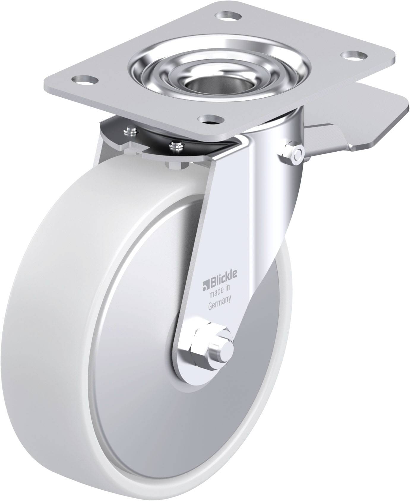 Blickle 749575 LE-PO 160R-ST-FA Acéllemez forgógörgő KerékØ: 160 mm Teherbírás (max.): 300 kg 1 db