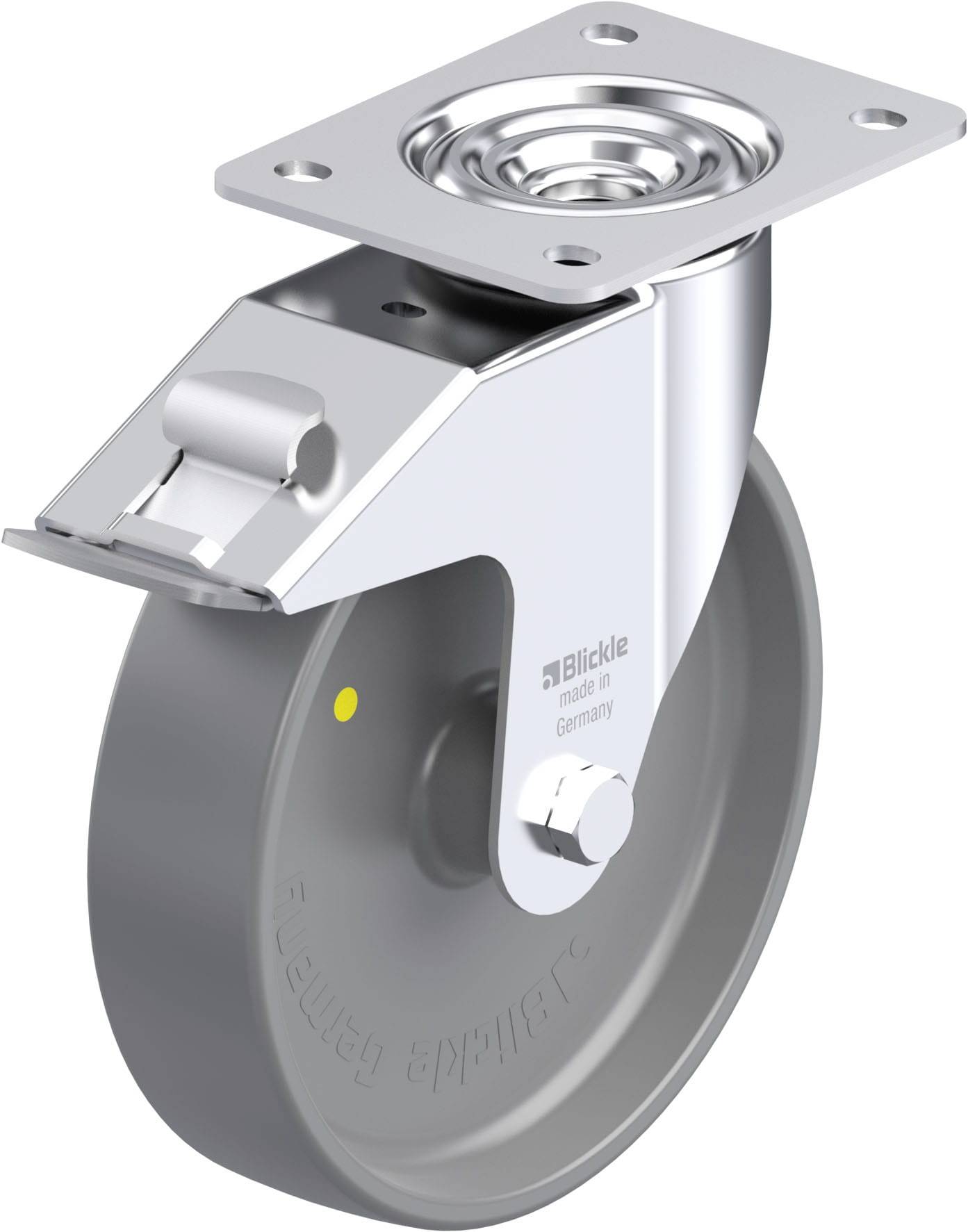 Blickle 652636 LE-PO 200G-FI-ELS Acéllemez forgógörgő KerékØ: 200 mm Teherbírás (max.): 300 kg 1 db