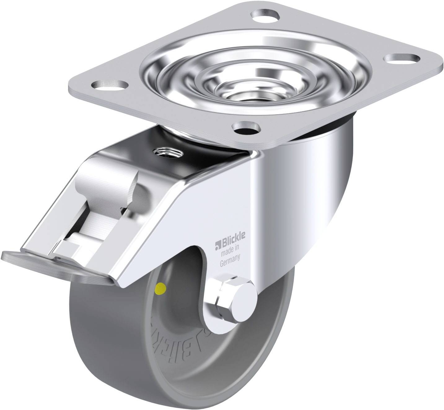 Blickle 936878 LE-PO 80G-FI-ELS Acéllemez forgógörgő KerékØ: 80 mm Teherbírás (max.): 150 kg 1 db