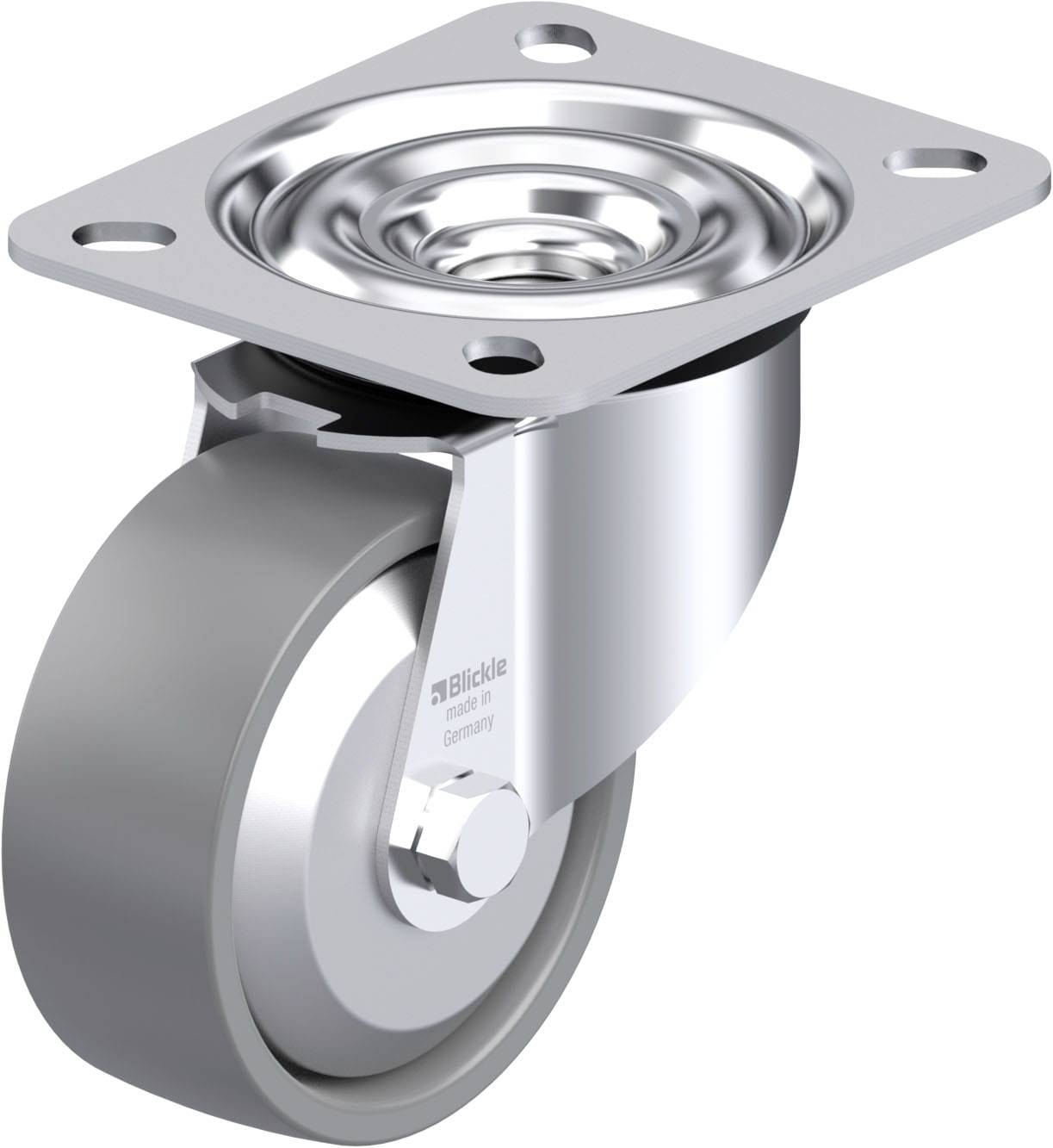 Blickle 946644 LE-PO 80KA-ELS-FA Acéllemez forgógörgő KerékØ: 80 mm Teherbírás (max.): 150 kg 1 db