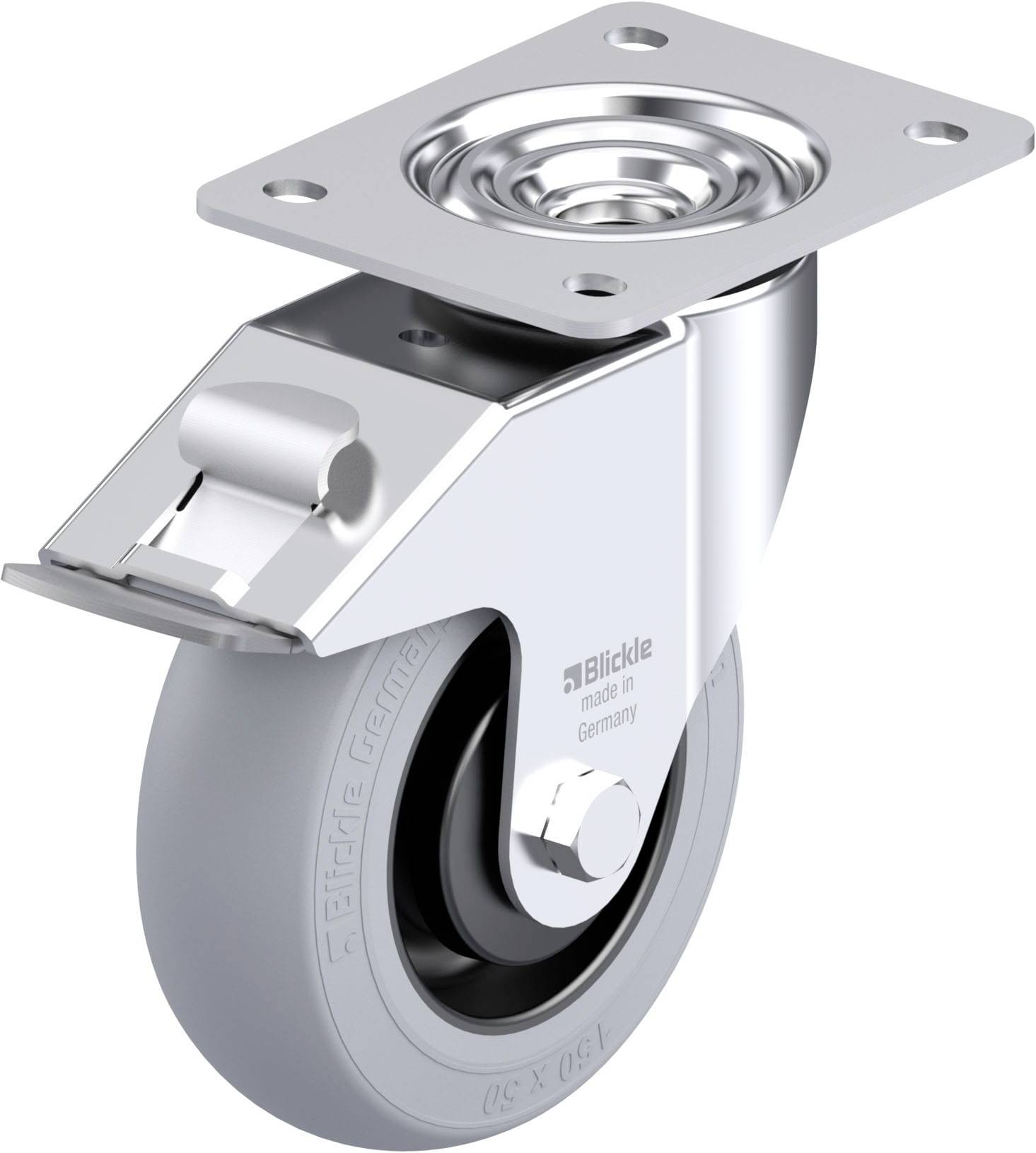 Blickle 936135 LE-POES 150KA-FI-SG Acéllemez forgógörgő KerékØ: 150 mm Teherbírás (max.): 280 kg 1 db