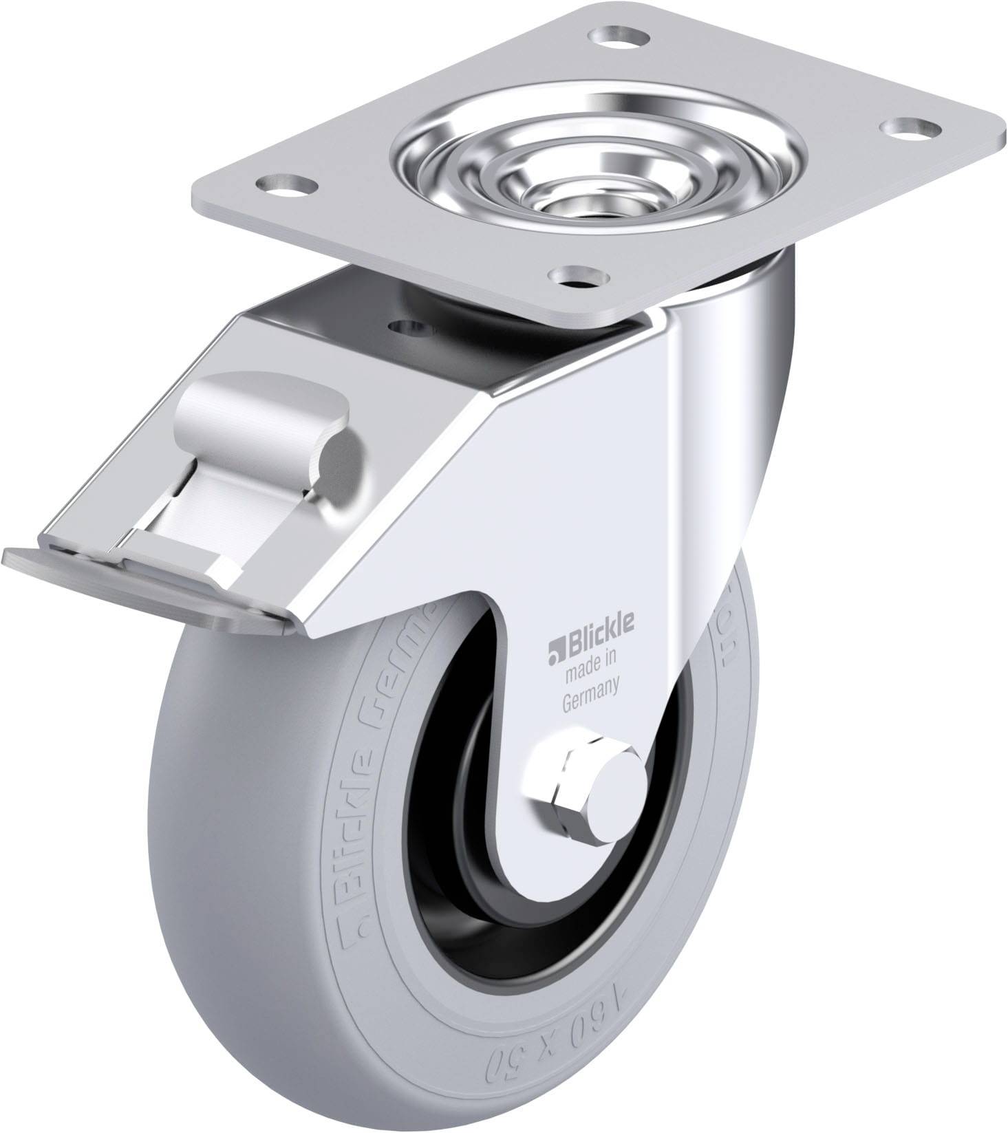 Blickle 936139 LE-POES 160KA-FI-SG Acéllemez forgógörgő KerékØ: 160 mm Teherbírás (max.): 300 kg 1 db