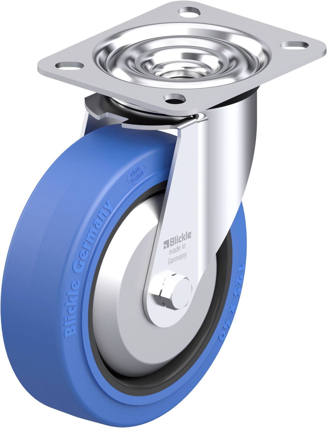 Blickle 749605 LE-POEV 125KAD-SB-FA Acéllemez forgógörgő KerékØ: 125 mm Teherbírás (max.): 150 kg 1 db
