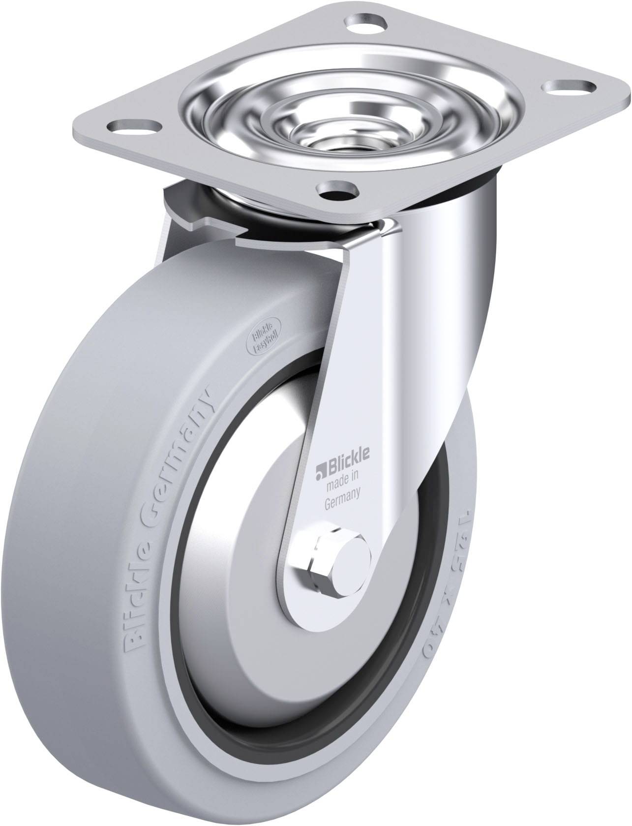 Blickle 749606 LE-POEV 125KAD-SG-FA Acéllemez forgógörgő KerékØ: 125 mm Teherbírás (max.): 150 kg 1 db