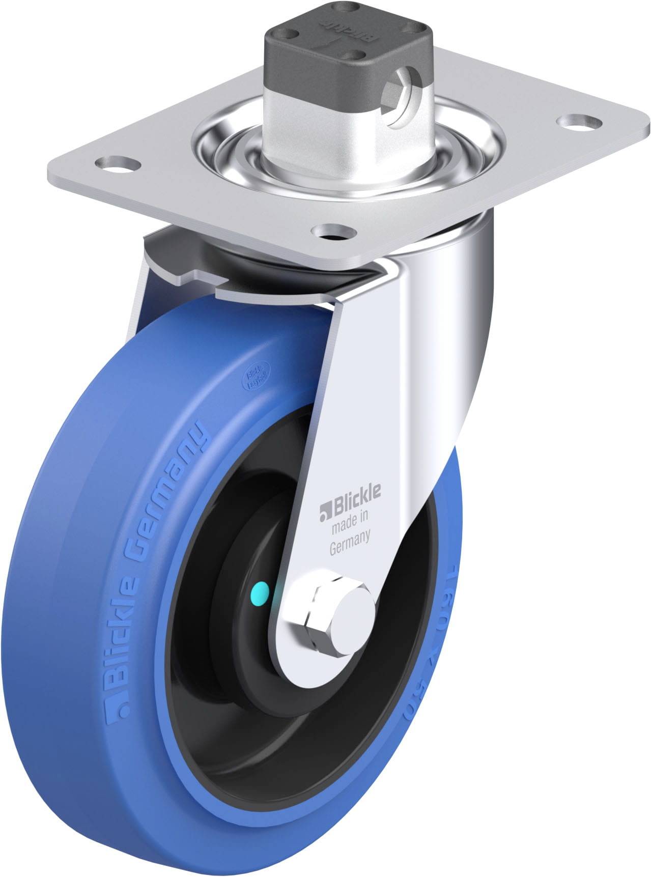 Blickle 850182 LE-POEV 160KAD-CS11-SB Acéllemez forgógörgő KerékØ: 160 mm Teherbírás (max.): 300 kg 1 db