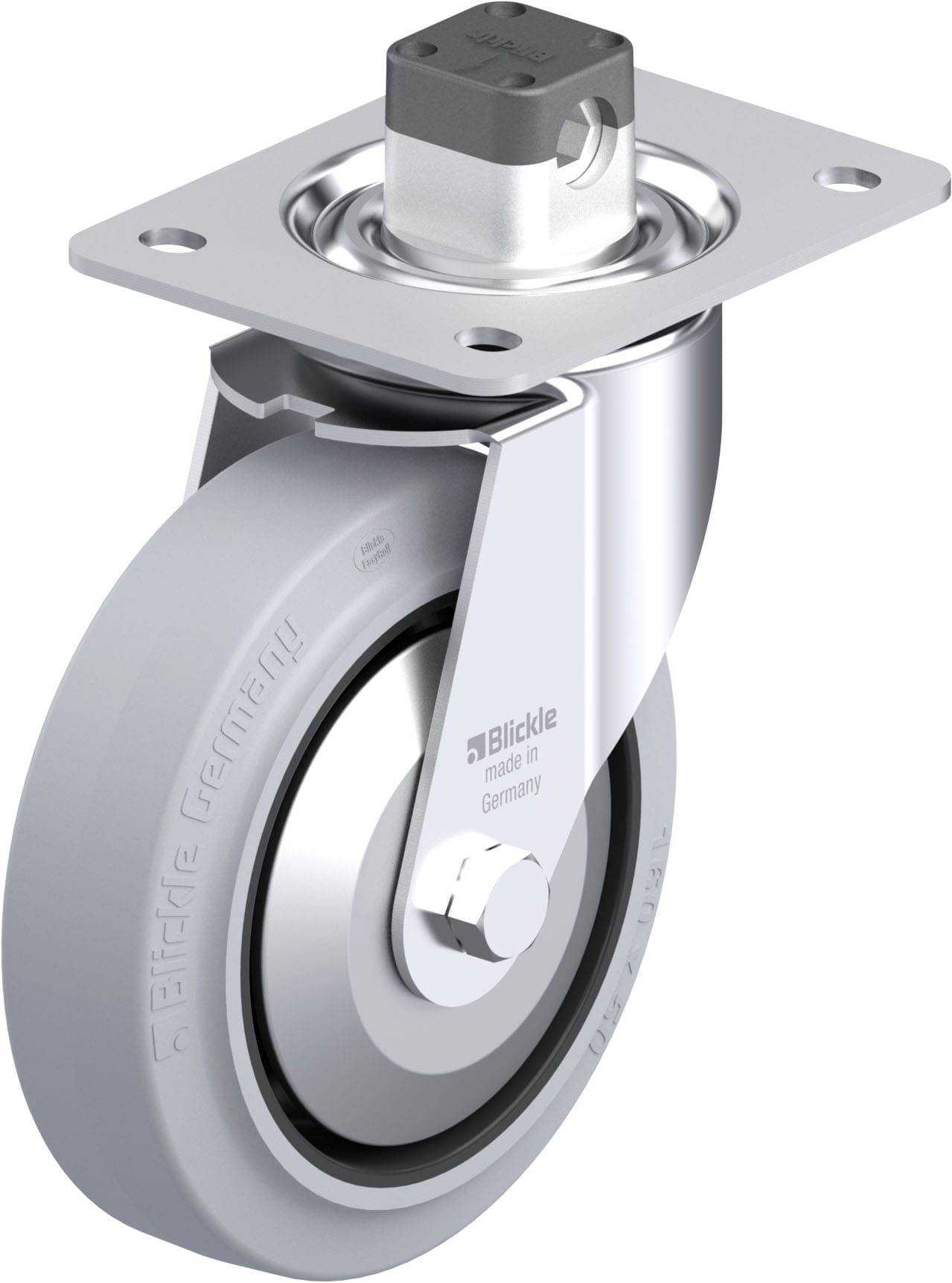 Blickle 850184 LE-POEV 160KAD-CS11-SG-FA Acéllemez forgógörgő KerékØ: 160 mm Teherbírás (max.): 300 kg 1 db