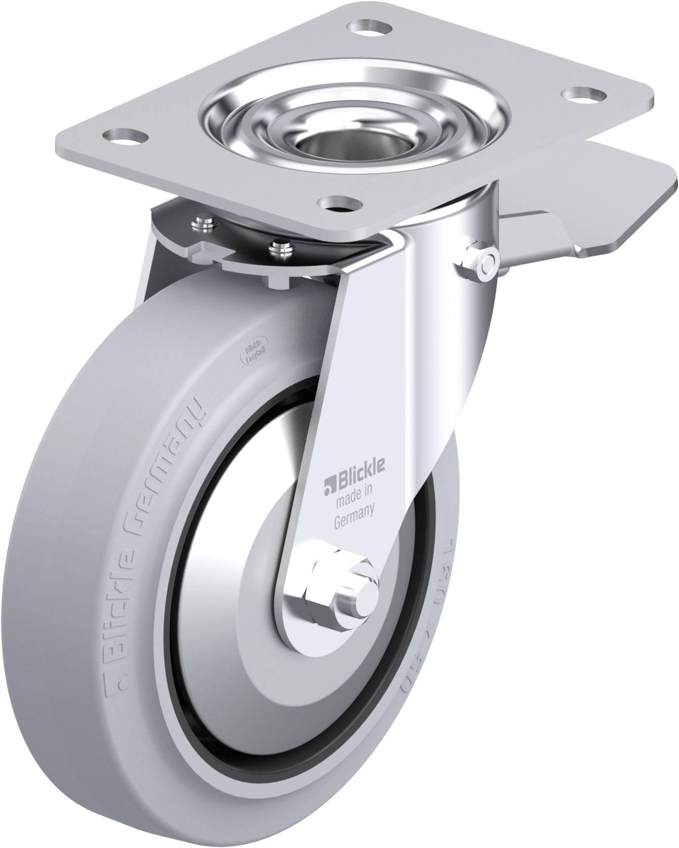 Blickle 749625 LE-POEV 160KAD-ST-SG-FA Acéllemez forgógörgő KerékØ: 160 mm Teherbírás (max.): 300 kg 1 db