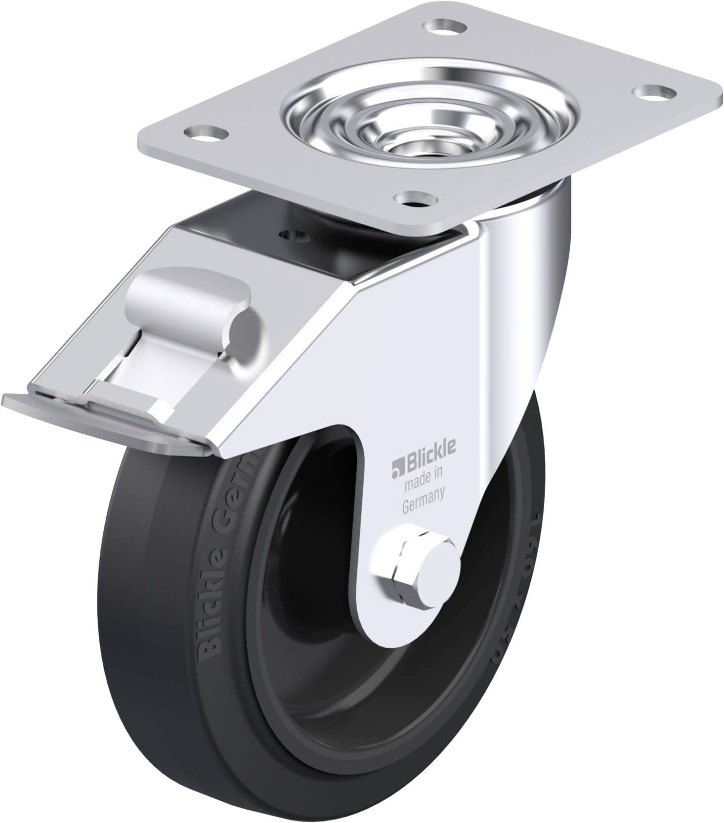 Blickle 850155 LE-POEV 160XR-FI Acéllemez forgógörgő KerékØ: 160 mm Teherbírás (max.): 300 kg 1 db