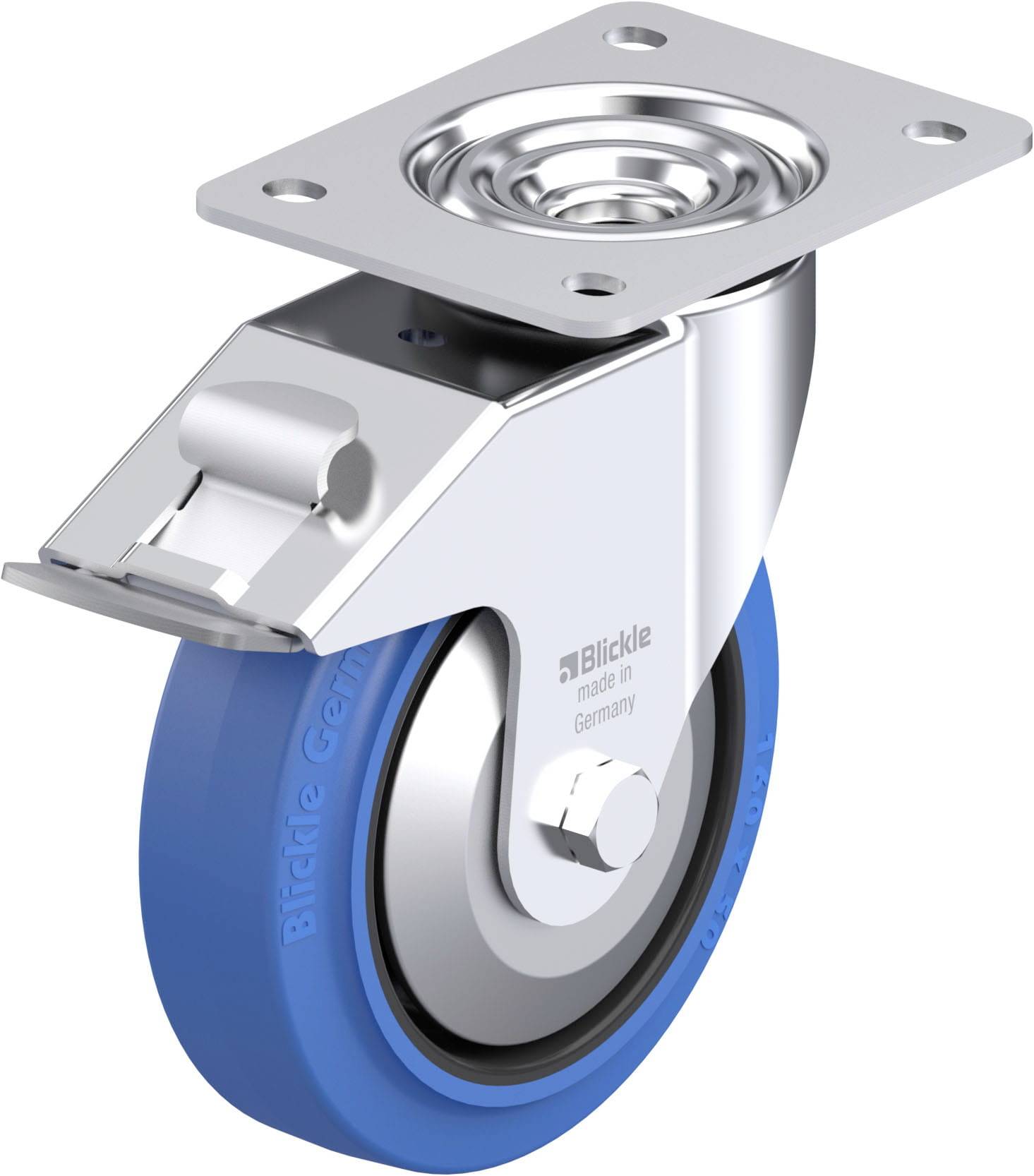 Blickle 850157 LE-POEV 160XR-FI-SB-FA Acéllemez forgógörgő KerékØ: 160 mm Teherbírás (max.): 300 kg 1 db