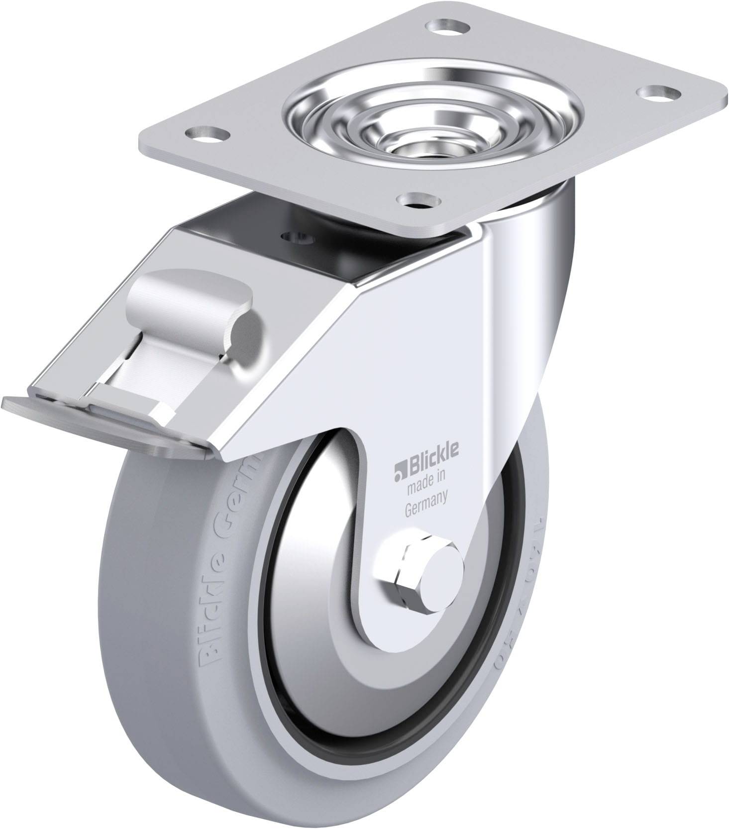 Blickle 850158 LE-POEV 160XR-FI-SG-FA Acéllemez forgógörgő KerékØ: 160 mm Teherbírás (max.): 300 kg 1 db
