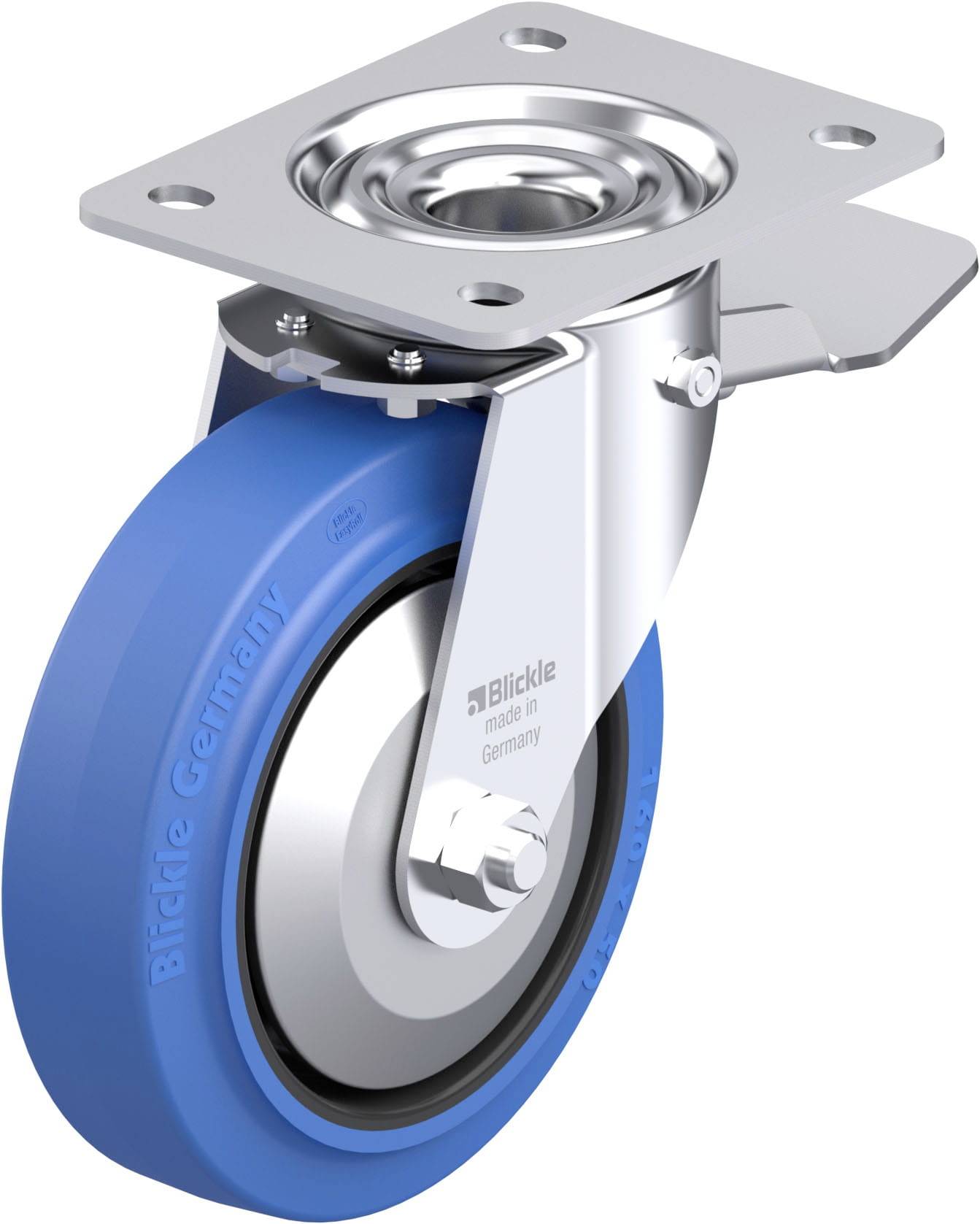 Blickle 850162 LE-POEV 160XR-ST-SB-FA Acéllemez forgógörgő KerékØ: 160 mm Teherbírás (max.): 300 kg 1 db