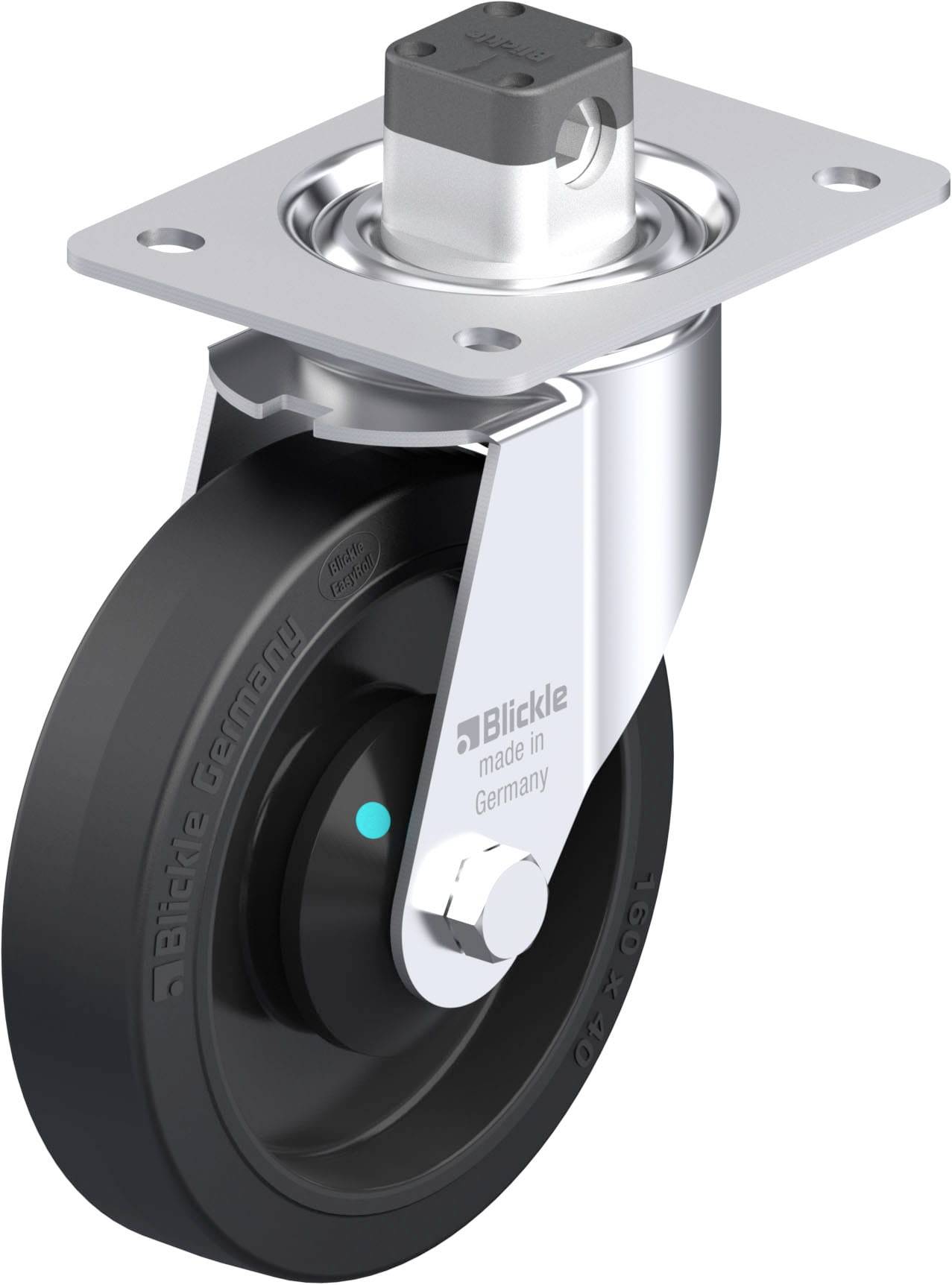 Blickle 850145 LE-POEV 161KAD-CS11 Acéllemez forgógörgő KerékØ: 160 mm Teherbírás (max.): 300 kg 1 db