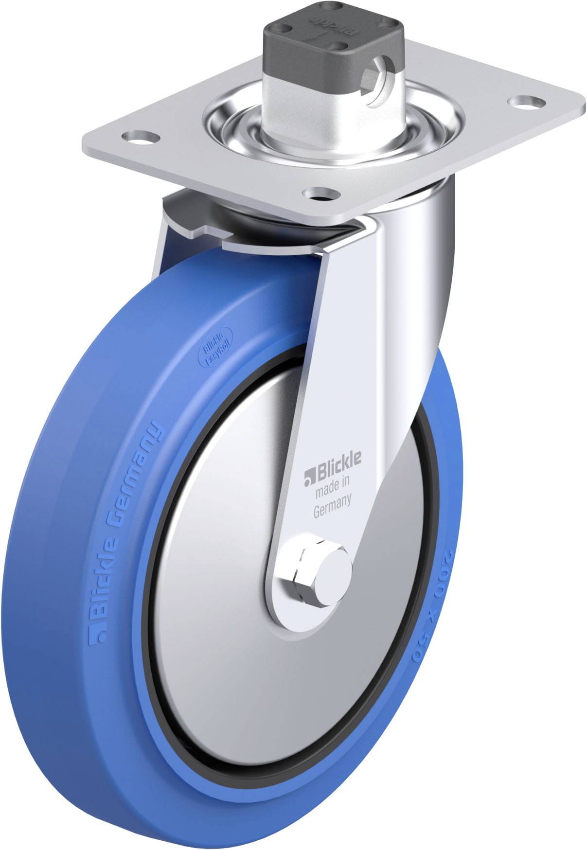 Blickle 850348 LE-POEV 200KA-CS11-SB-FA Acéllemez forgógörgő KerékØ: 200 mm Teherbírás (max.): 300 kg 1 db