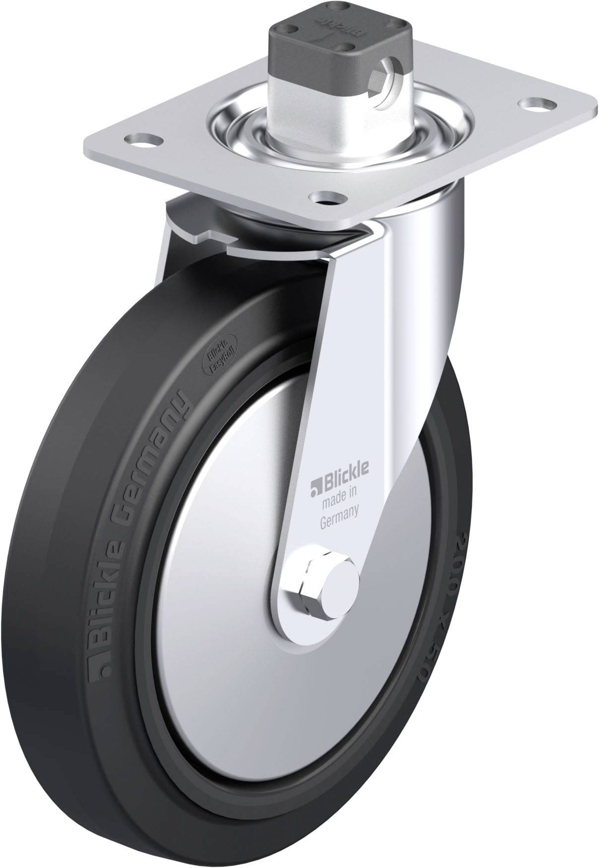 Blickle 850292 LE-POEV 200R-CS11-FA Acéllemez forgógörgő KerékØ: 200 mm Teherbírás (max.): 300 kg 1 db
