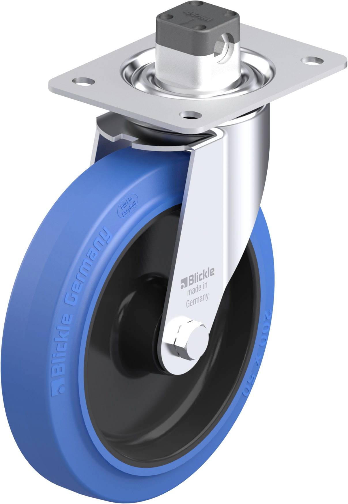Blickle 850288 LE-POEV 200R-CS11-SB Acéllemez forgógörgő KerékØ: 200 mm Teherbírás (max.): 300 kg 1 db