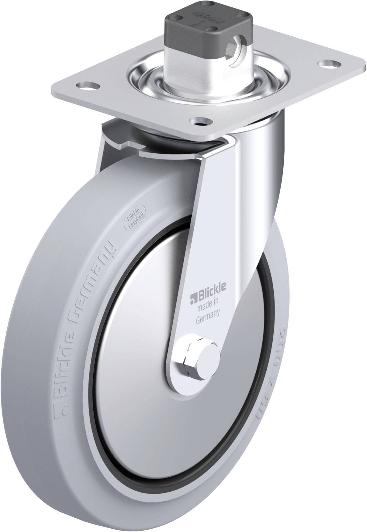Blickle 850291 LE-POEV 200R-CS11-SG-FA Acéllemez forgógörgő KerékØ: 200 mm Teherbírás (max.): 300 kg 1 db