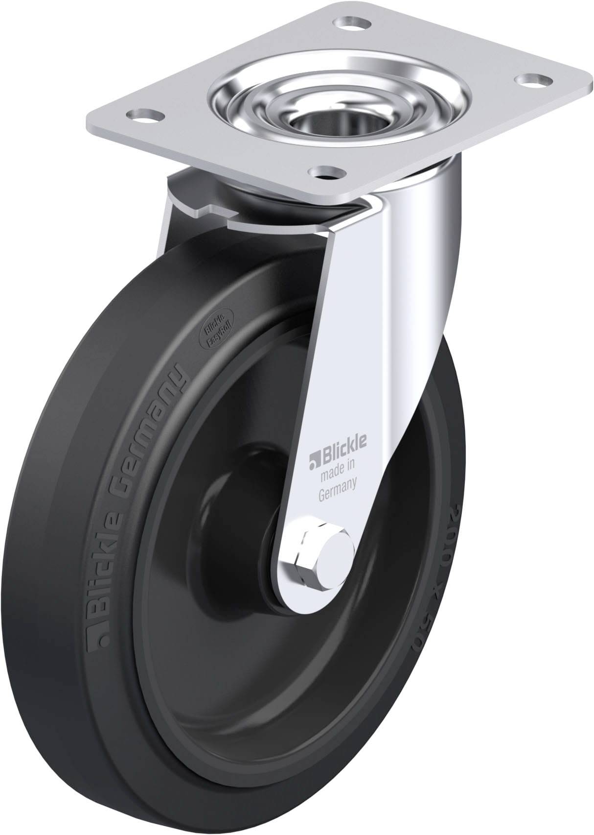 Blickle 850266 LE-POEV 200XR Acéllemez forgógörgő KerékØ: 200 mm Teherbírás (max.): 300 kg 1 db