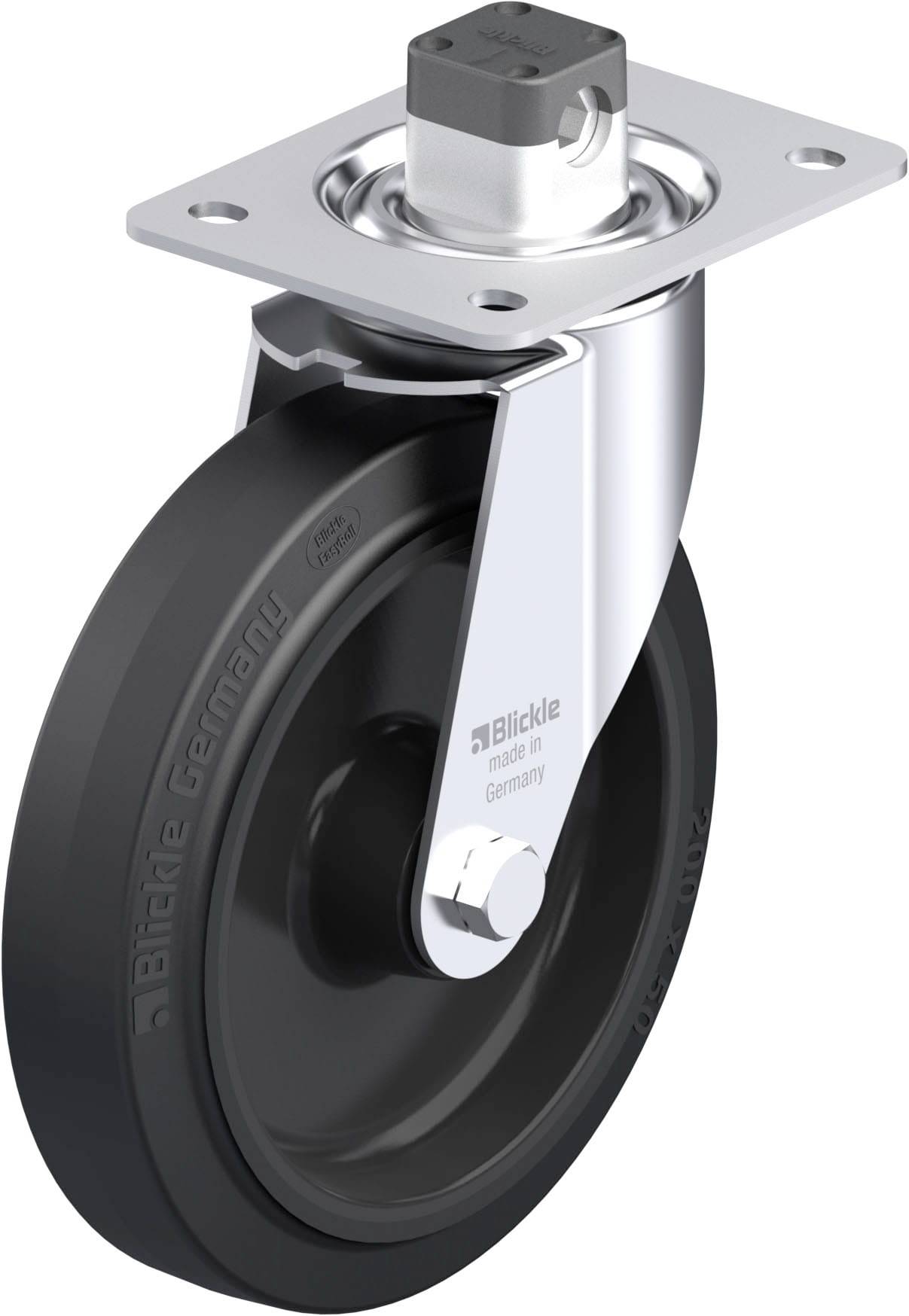 Blickle 850277 LE-POEV 200XR-CS11 Acéllemez forgógörgő KerékØ: 200 mm Teherbírás (max.): 300 kg 1 db