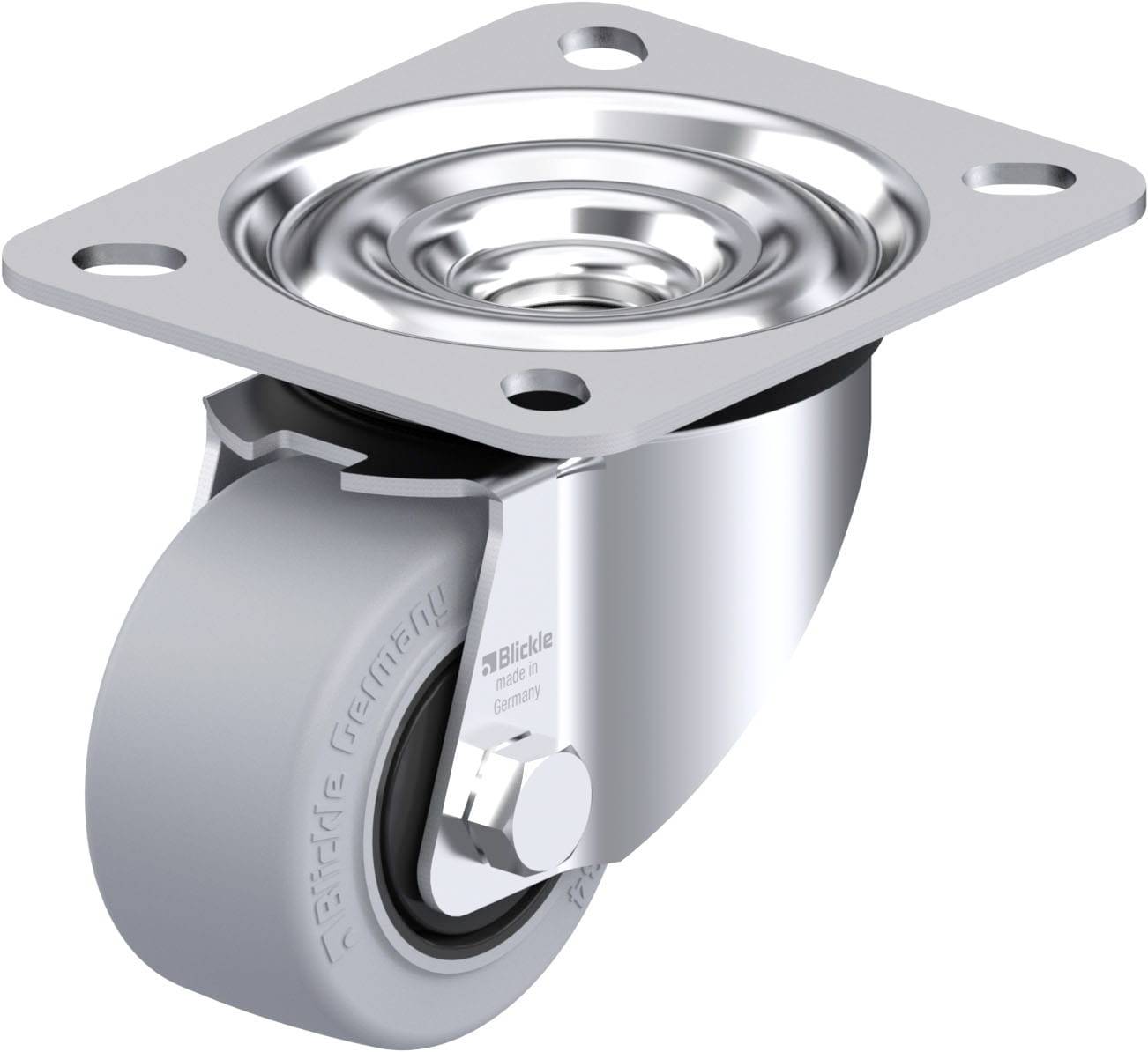 Blickle 945692 LE-POEV 60KF-SG Acéllemez forgógörgő KerékØ: 60 mm Teherbírás (max.): 120 kg 1 db