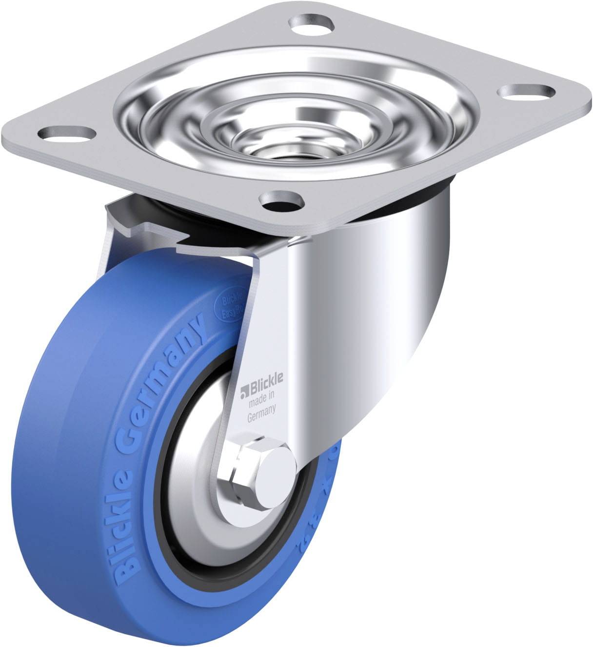 Blickle 850060 LE-POEV 80G-SB-FA Acéllemez forgógörgő KerékØ: 80 mm Teherbírás (max.): 140 kg 1 db