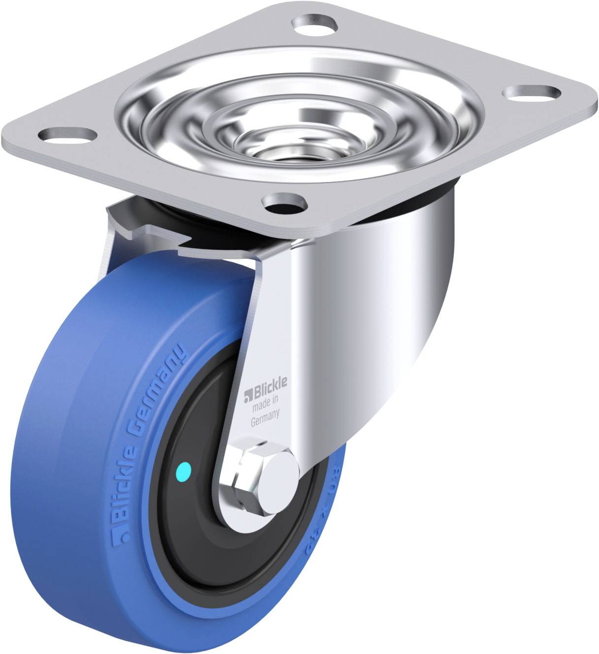 Blickle 850083 LE-POEV 80KFD-SB Acéllemez forgógörgő KerékØ: 80 mm Teherbírás (max.): 140 kg 1 db