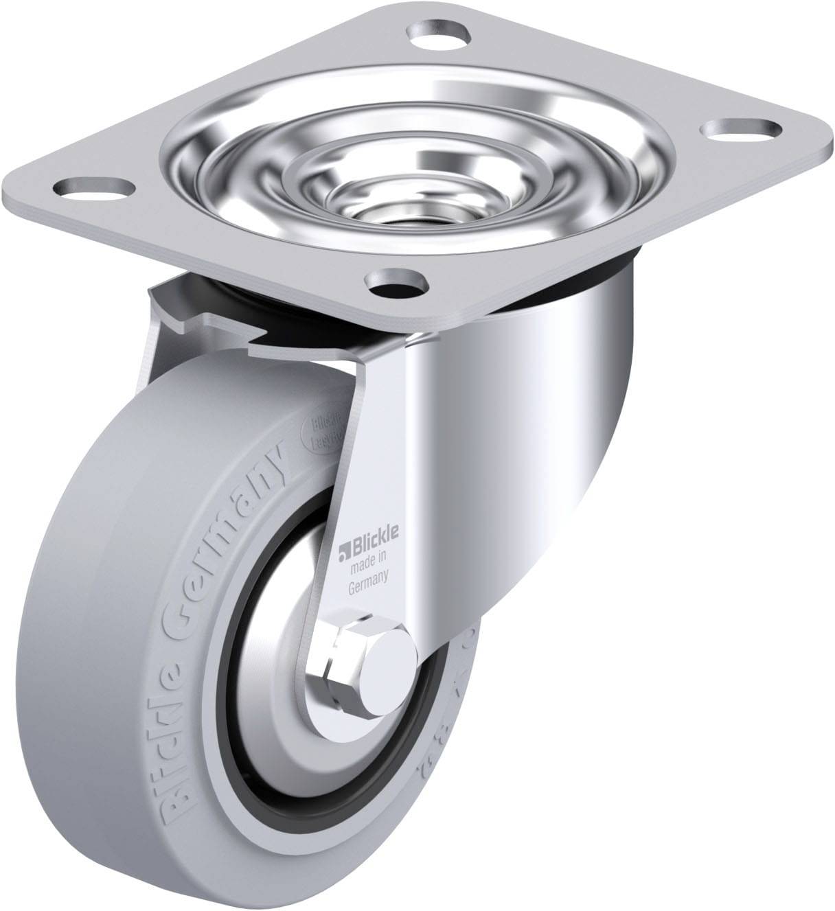 Blickle 850074 LE-POEV 80XR-SG-FA Acéllemez forgógörgő KerékØ: 80 mm Teherbírás (max.): 140 kg 1 db