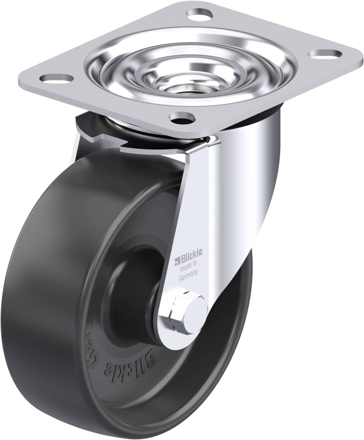 Blickle 289264 LE-PP 100G Acéllemez forgógörgő KerékØ: 100 mm Teherbírás (max.): 150 kg 1 db