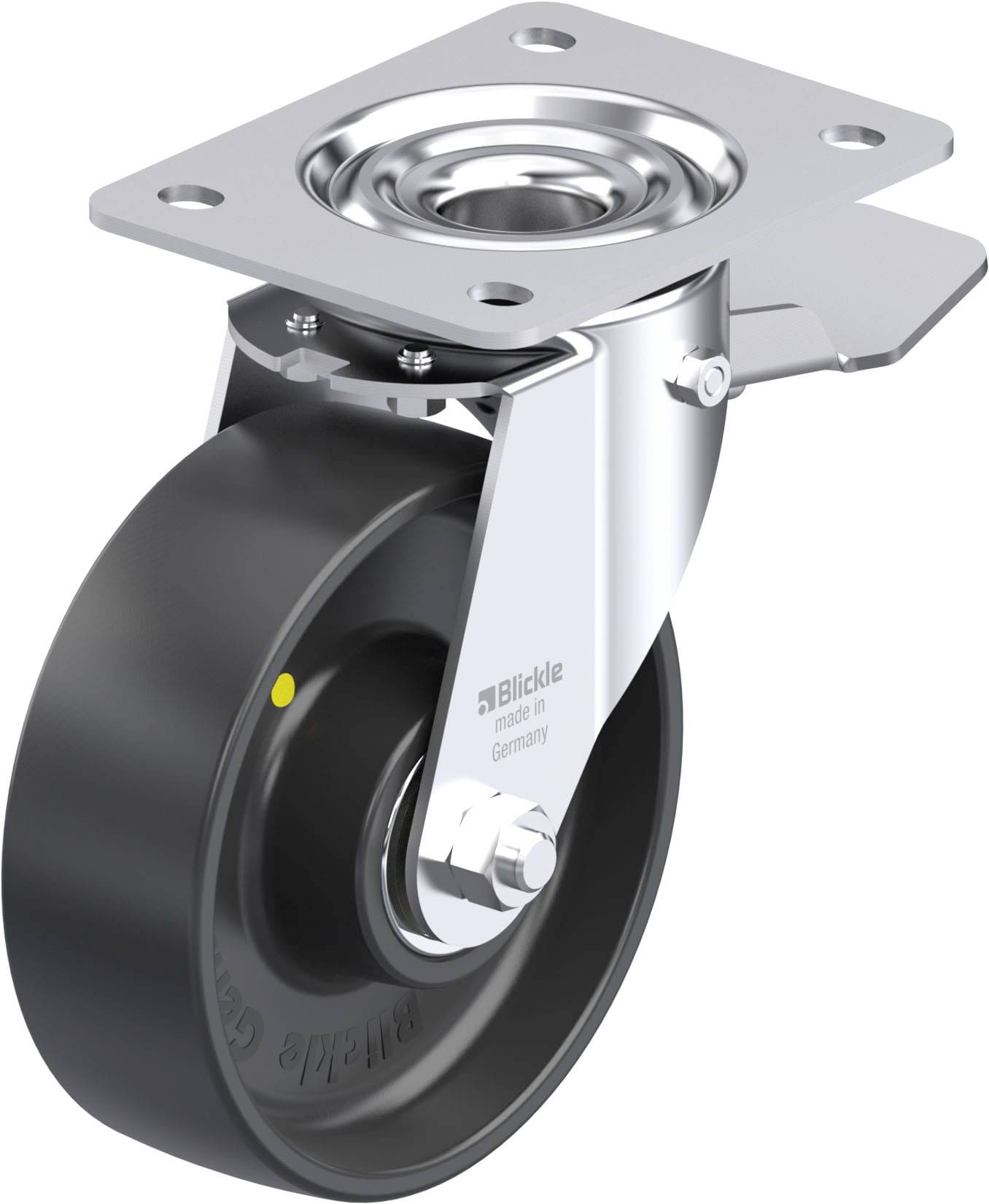 Blickle 951775 LE-PP 150K-ST-EL Acéllemez forgógörgő KerékØ: 150 mm Teherbírás (max.): 300 kg 1 db