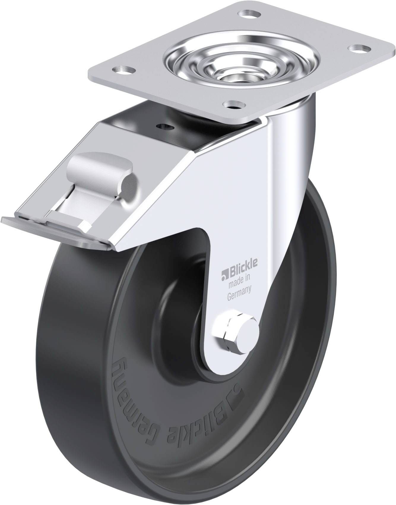 Blickle 952280 LE-PP 200K-FI Acéllemez forgógörgő KerékØ: 200 mm Teherbírás (max.): 300 kg 1 db