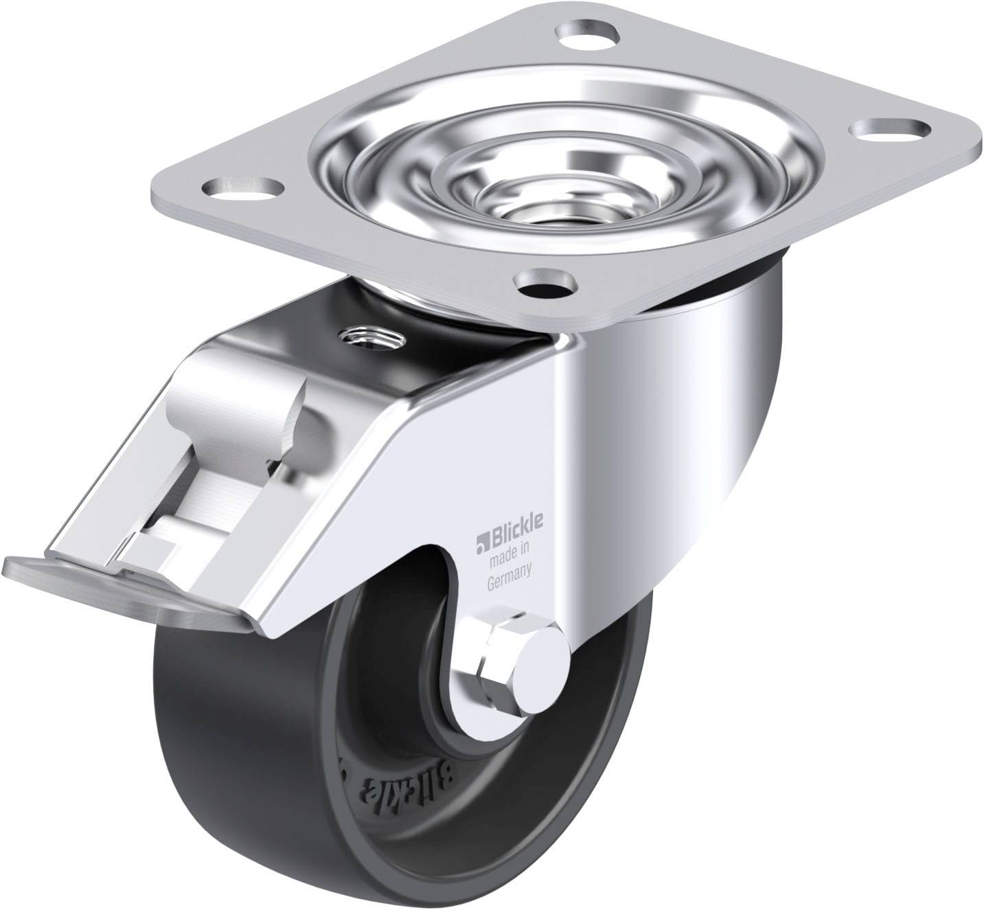 Blickle 580431 LE-PP 80R-FI Acéllemez forgógörgő KerékØ: 80 mm Teherbírás (max.): 120 kg 1 db