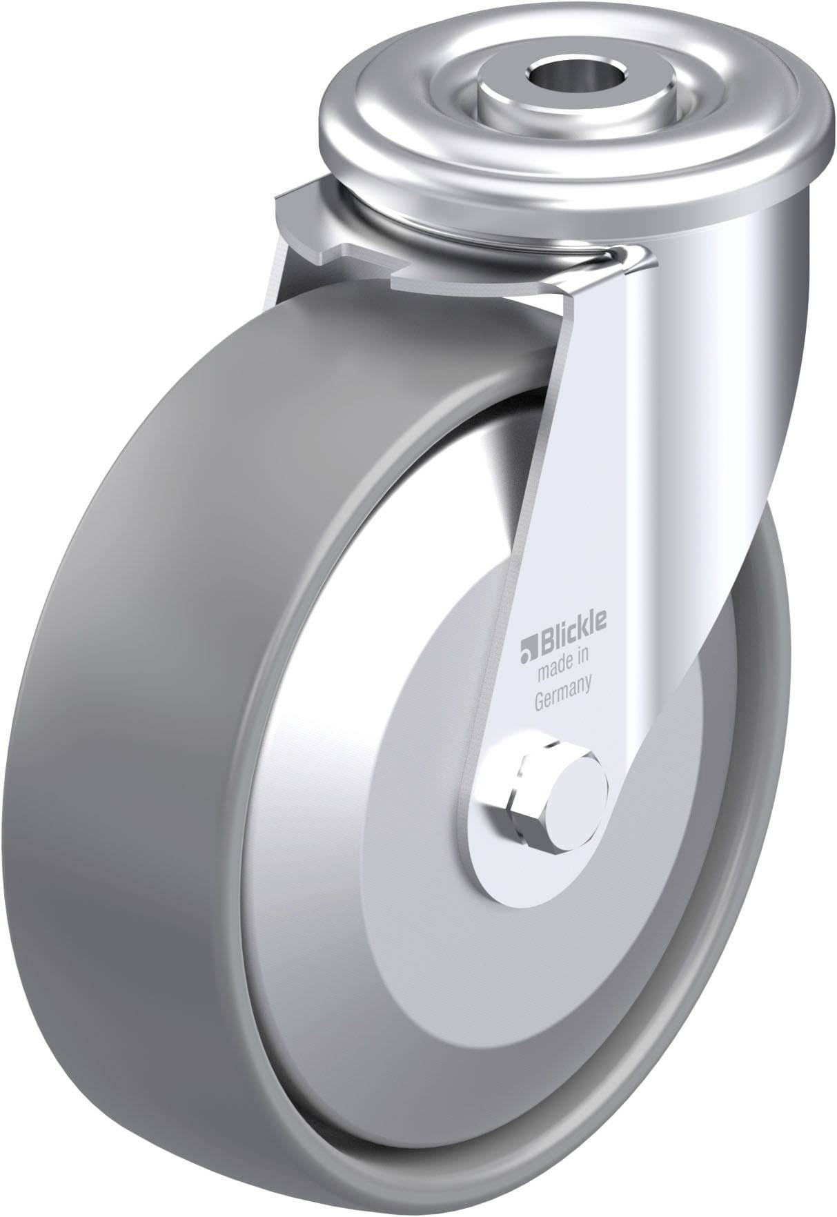 Blickle 887290 LER-PO 125G-ELS-FA Acéllemez forgógörgő KerékØ: 125 mm Teherbírás (max.): 150 kg 1 db