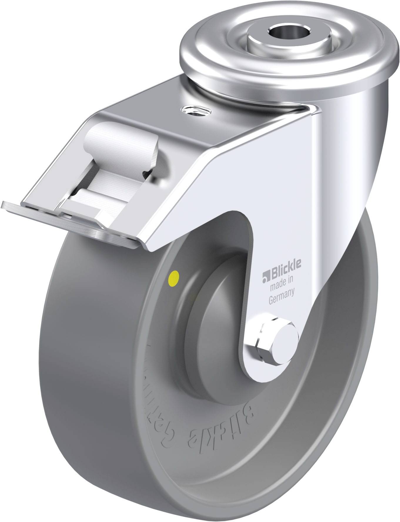 Blickle 895679 LER-PO 125KA-FI-ELS Acéllemez forgógörgő KerékØ: 125 mm Teherbírás (max.): 150 kg 1 db