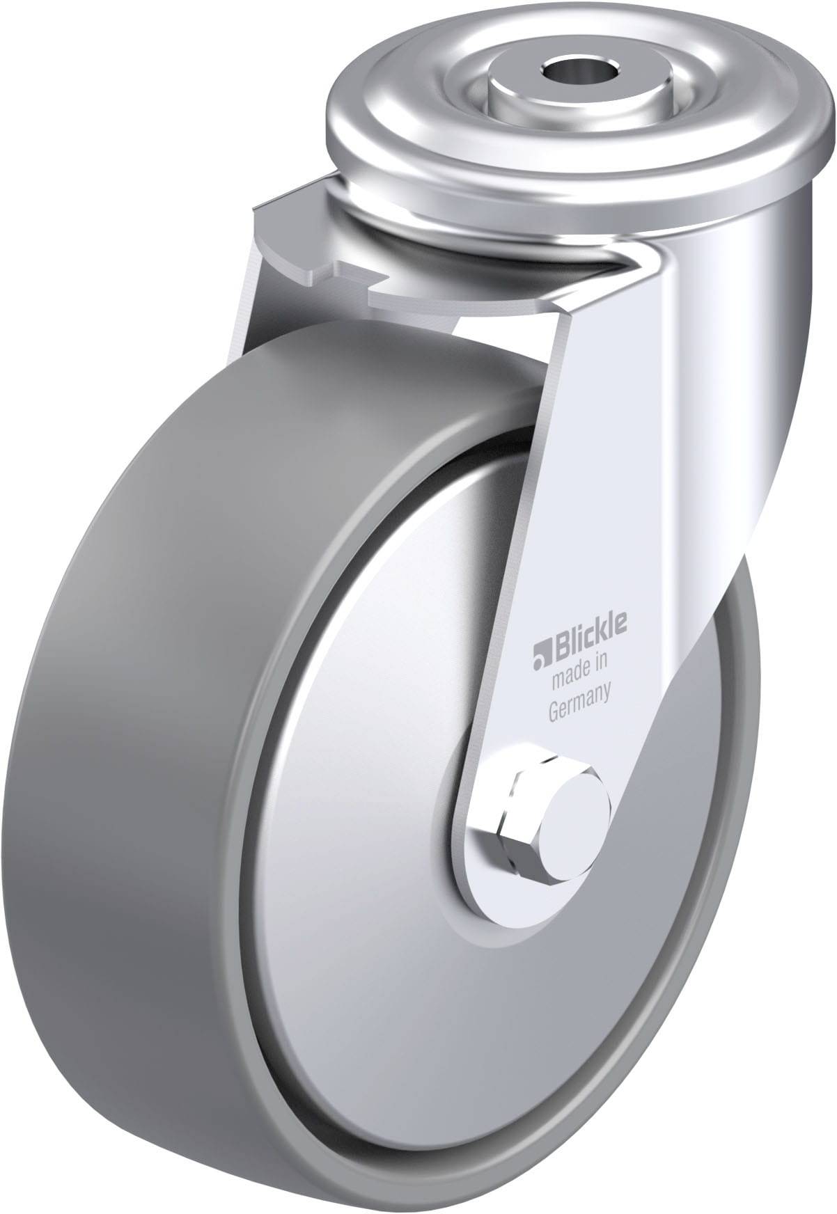 Blickle 946650 LER-PO 150G-ELS-FA Acéllemez forgógörgő KerékØ: 150 mm Teherbírás (max.): 300 kg 1 db