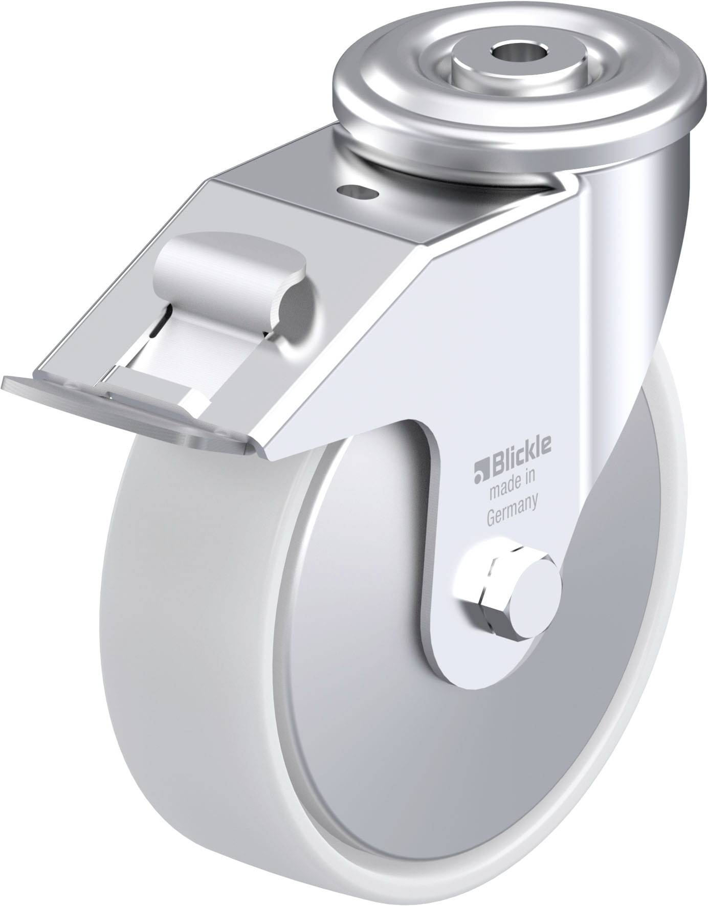 Blickle 749761 LER-PO 160G-FI-FA Acéllemez forgógörgő KerékØ: 160 mm Teherbírás (max.): 300 kg 1 db
